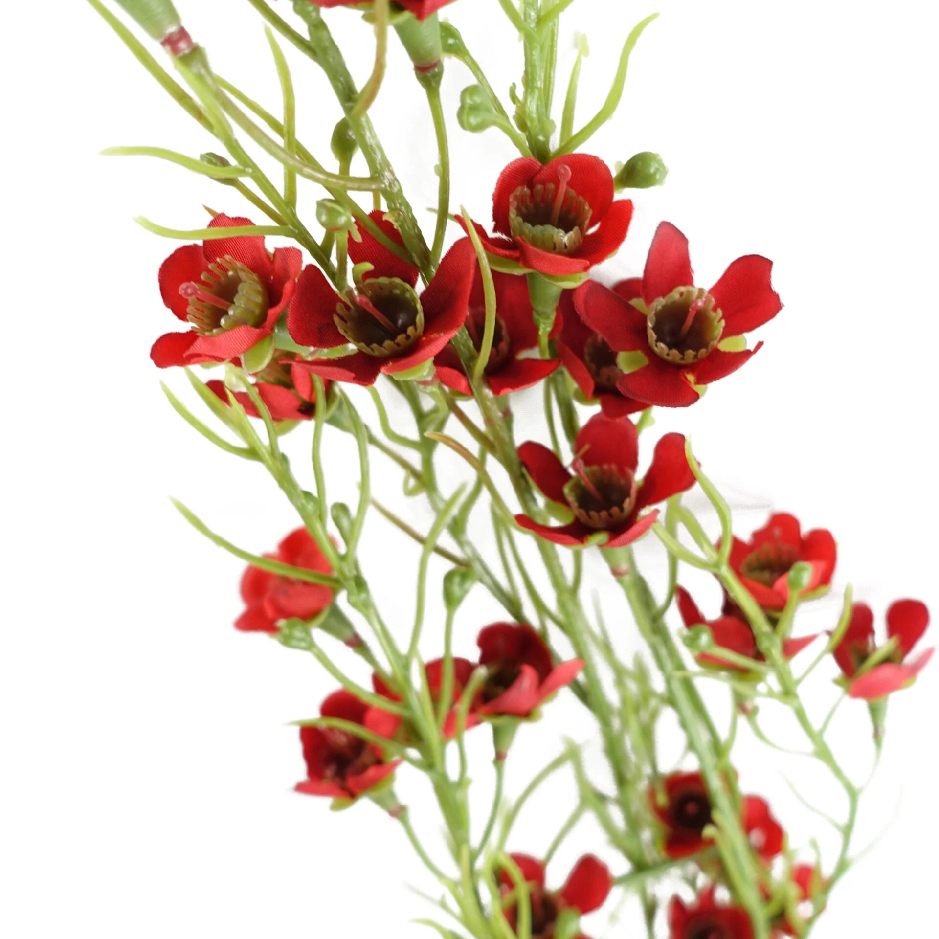 100cm Artificial Foliage Stem with Small Flowers - Red - Image 3