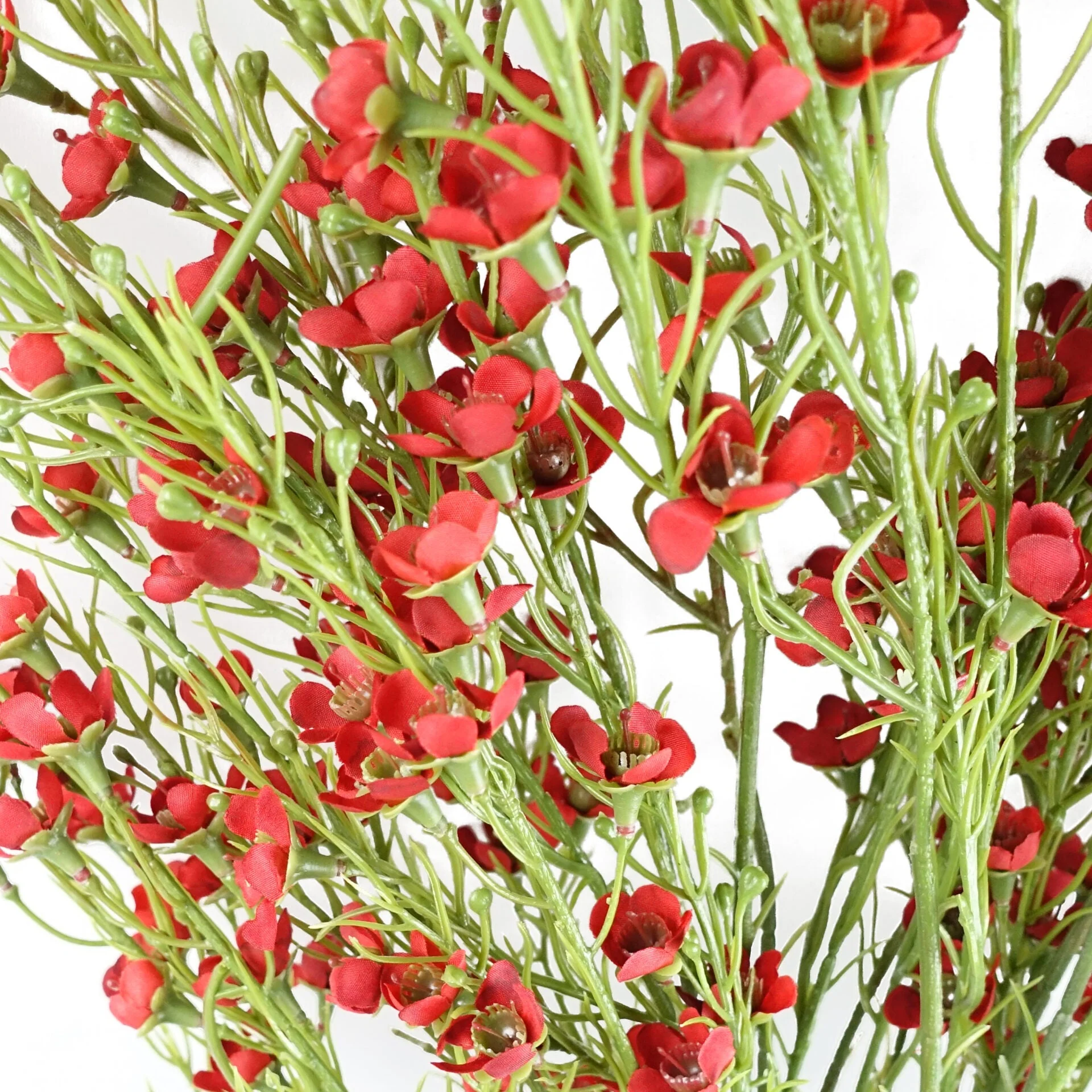100cm Artificial Foliage Stem with Small Flowers - Red - Image 4