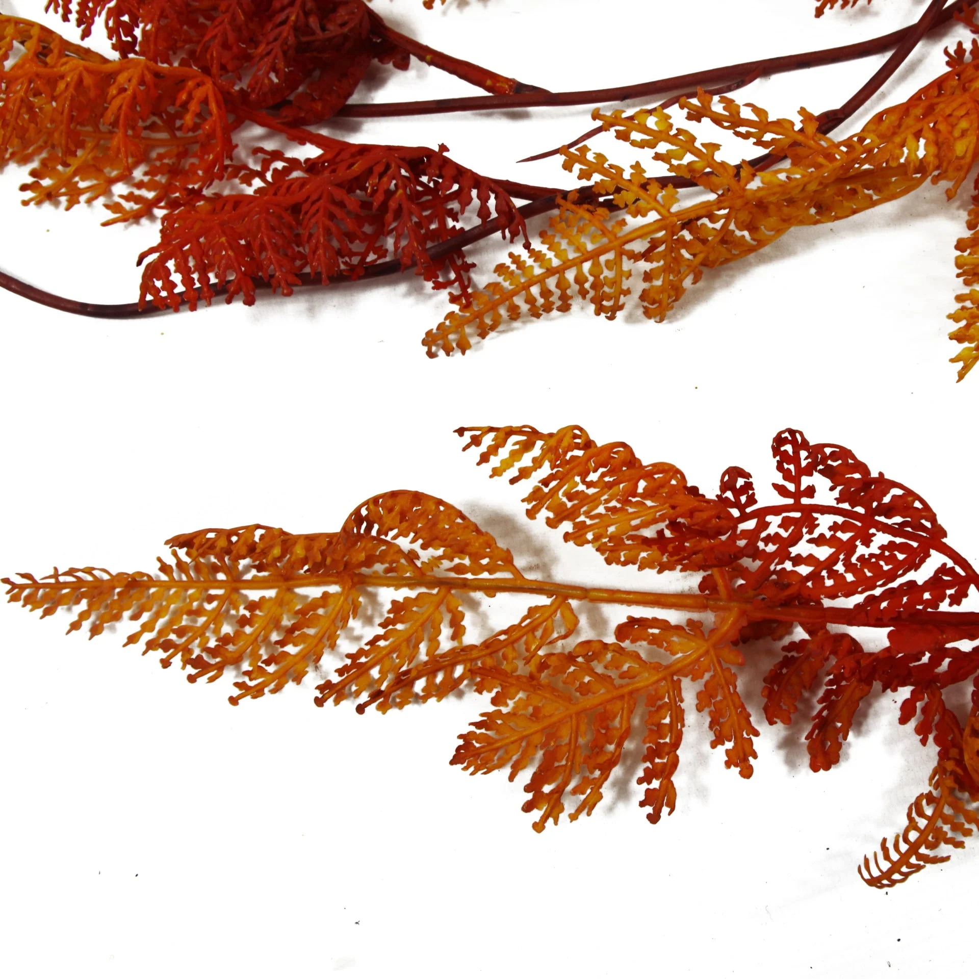 100cm Artificial Hanging Maidenhair Fern Plant Autumn Orange - Image 2