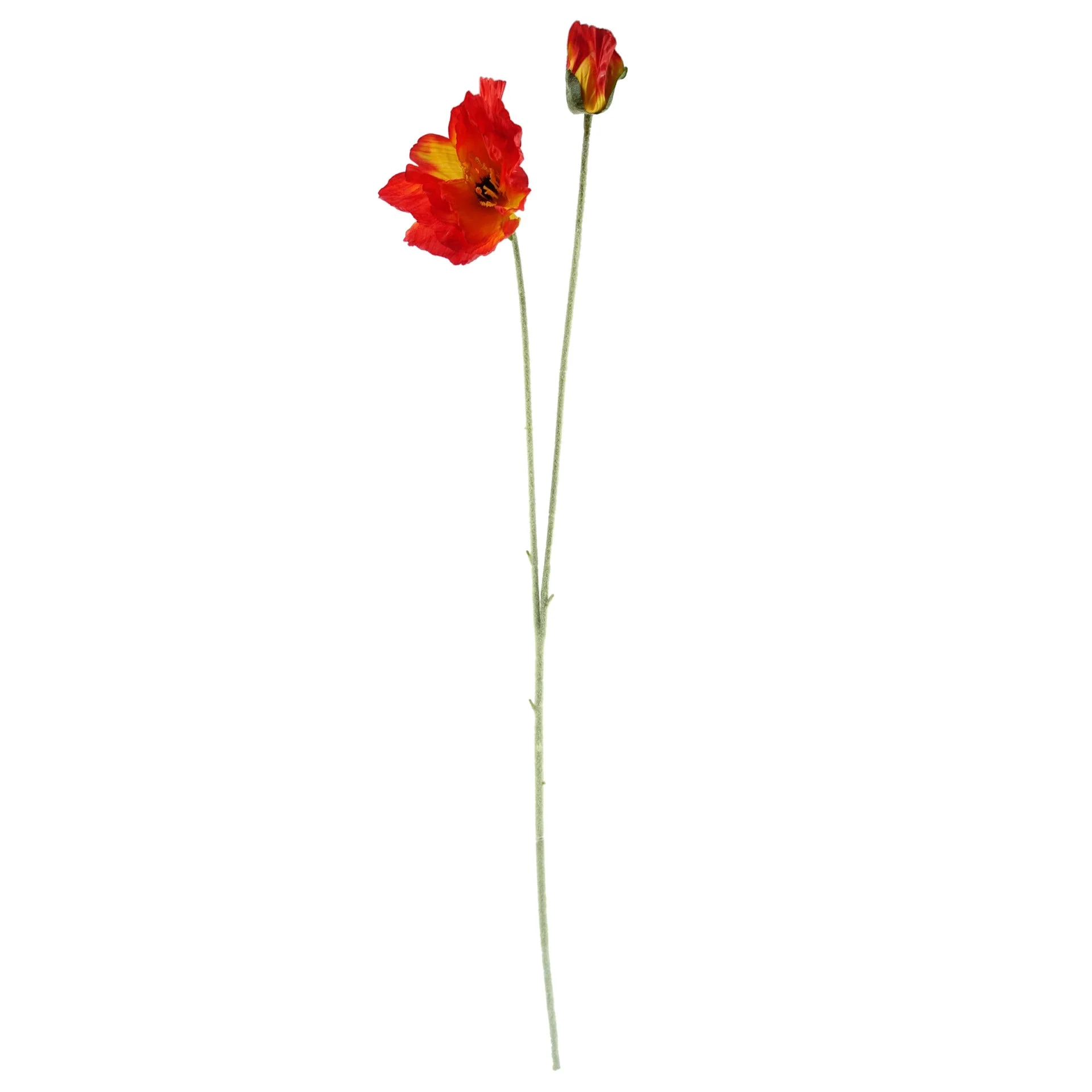 100cm Artificial Poppy Stem - 2 Flowers - Image 2