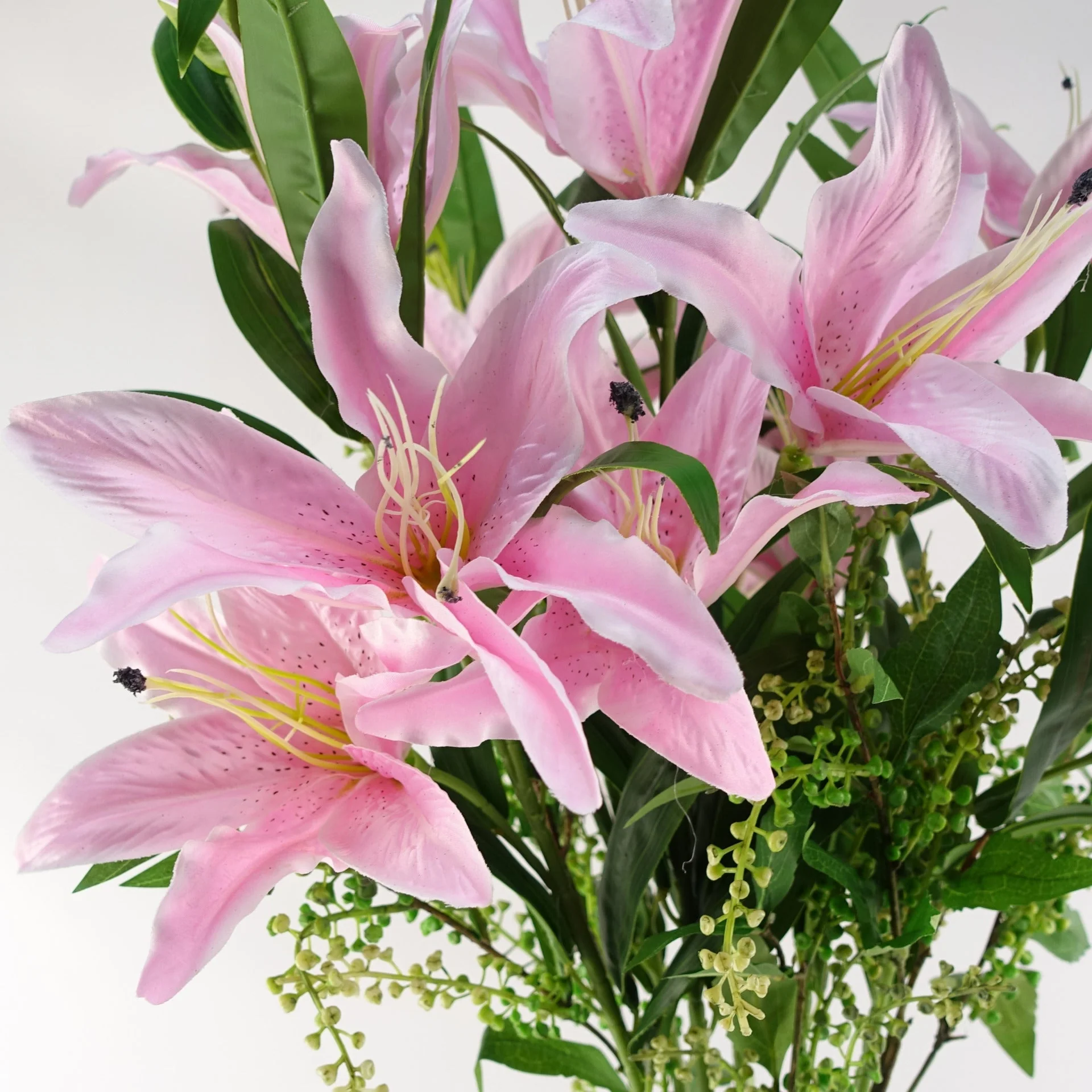 100cm Large Pink Lily Stem - 3 Flowers - Image 2