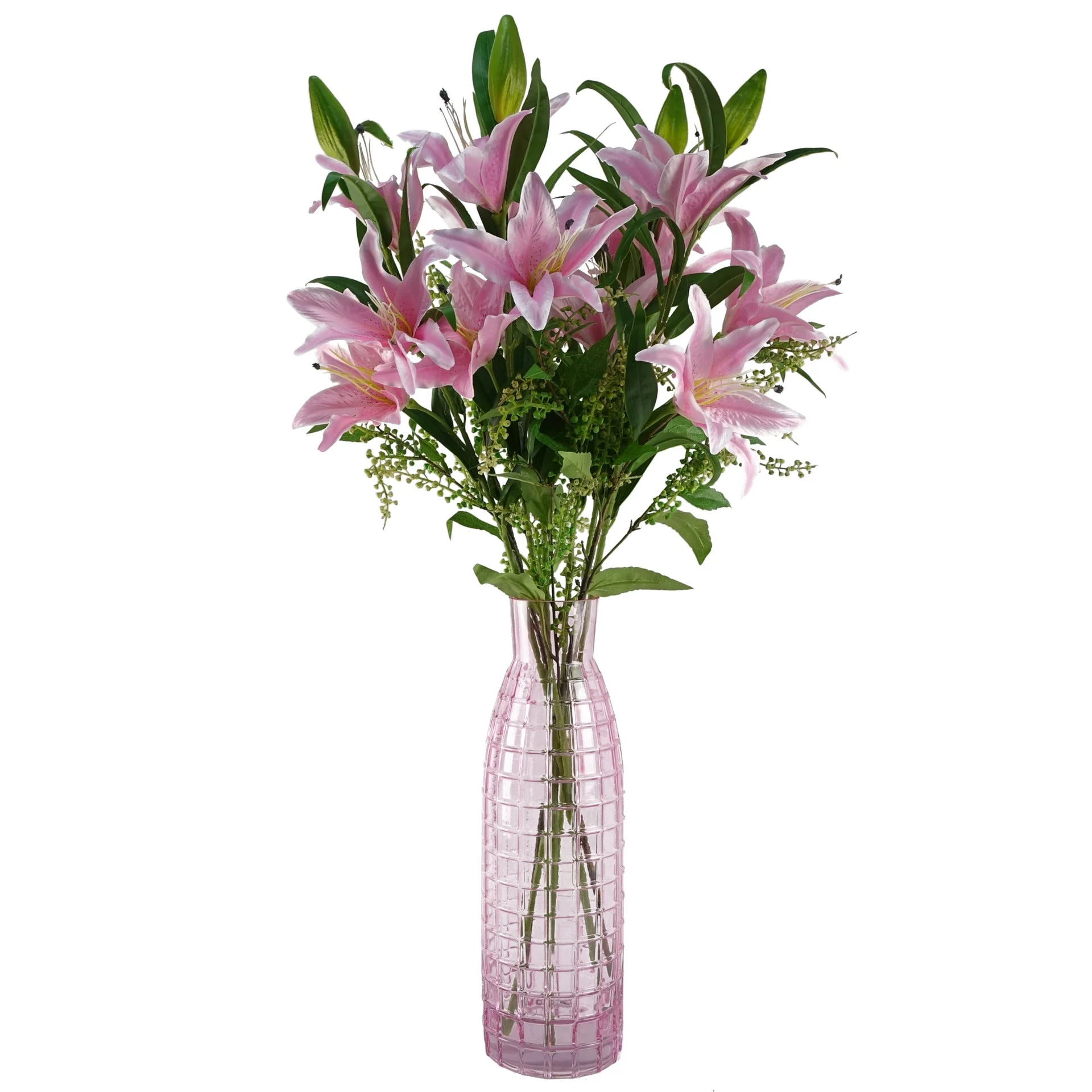 100cm Large Pink Lily Stem - 3 Flowers - Image 4