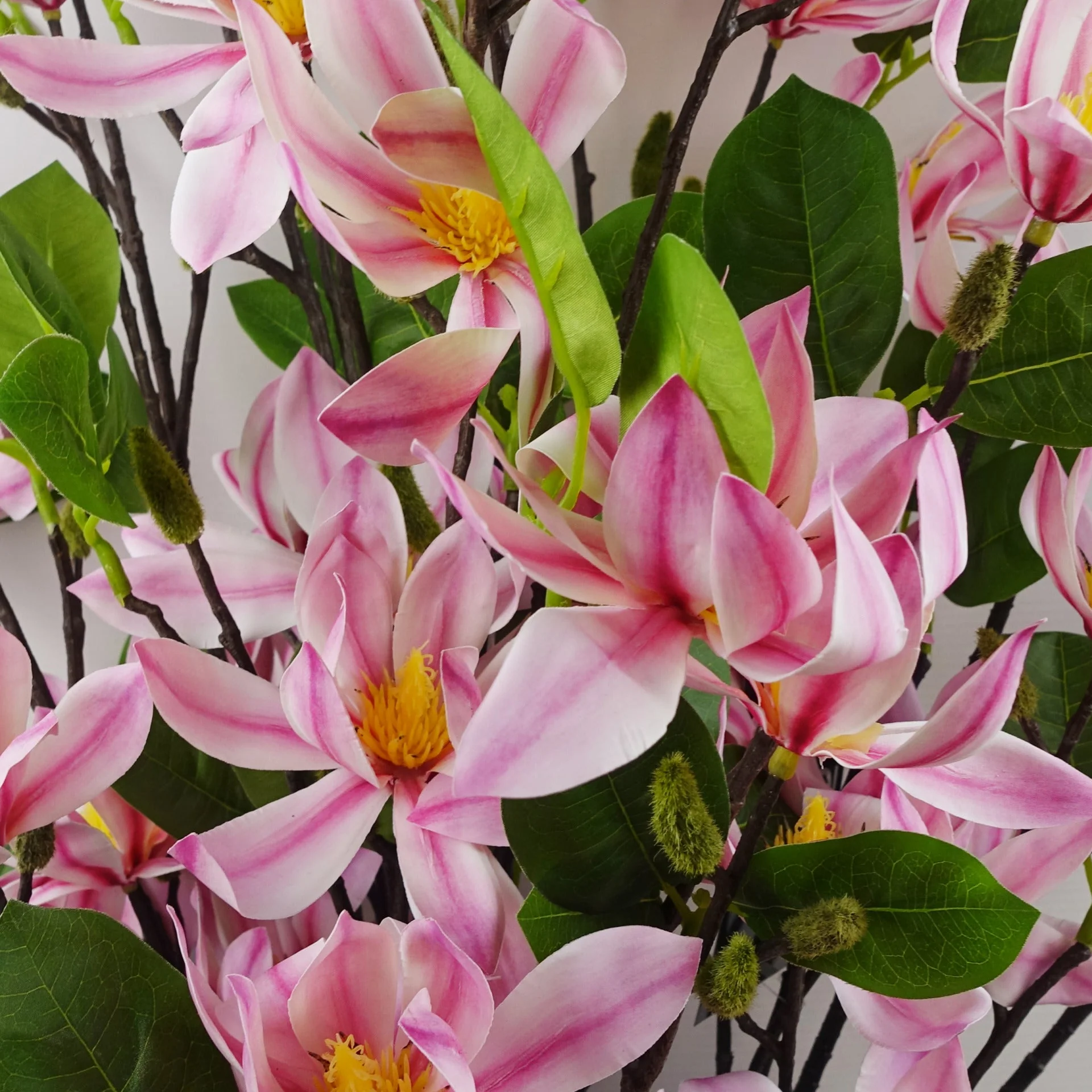 100cm Pink Magnolia Floral Spray Artificial - Image 4