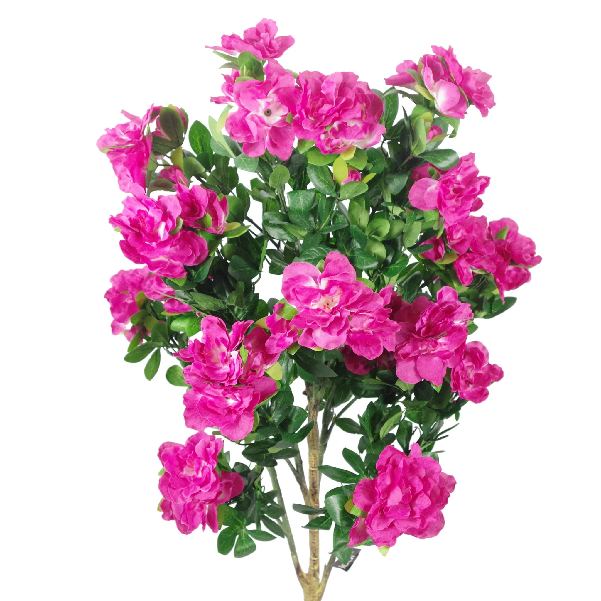 100cm Premium Artificial Azalea Pink Flowers Potted Plant with Silver Metal Planter - Image 3