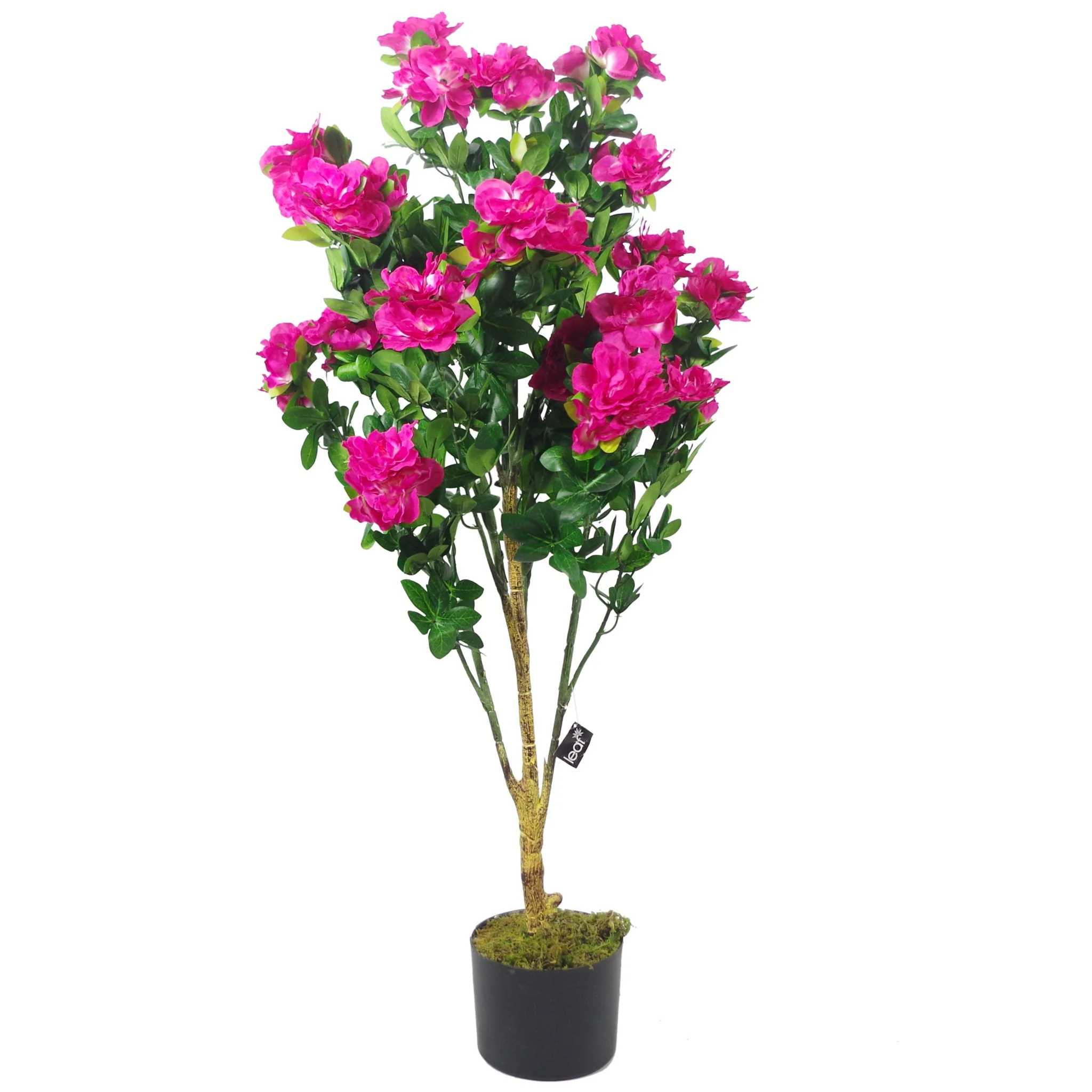 100cm Premium Artificial Azalea Pink Flowers Potted Plant with Silver Metal Planter - Image 4