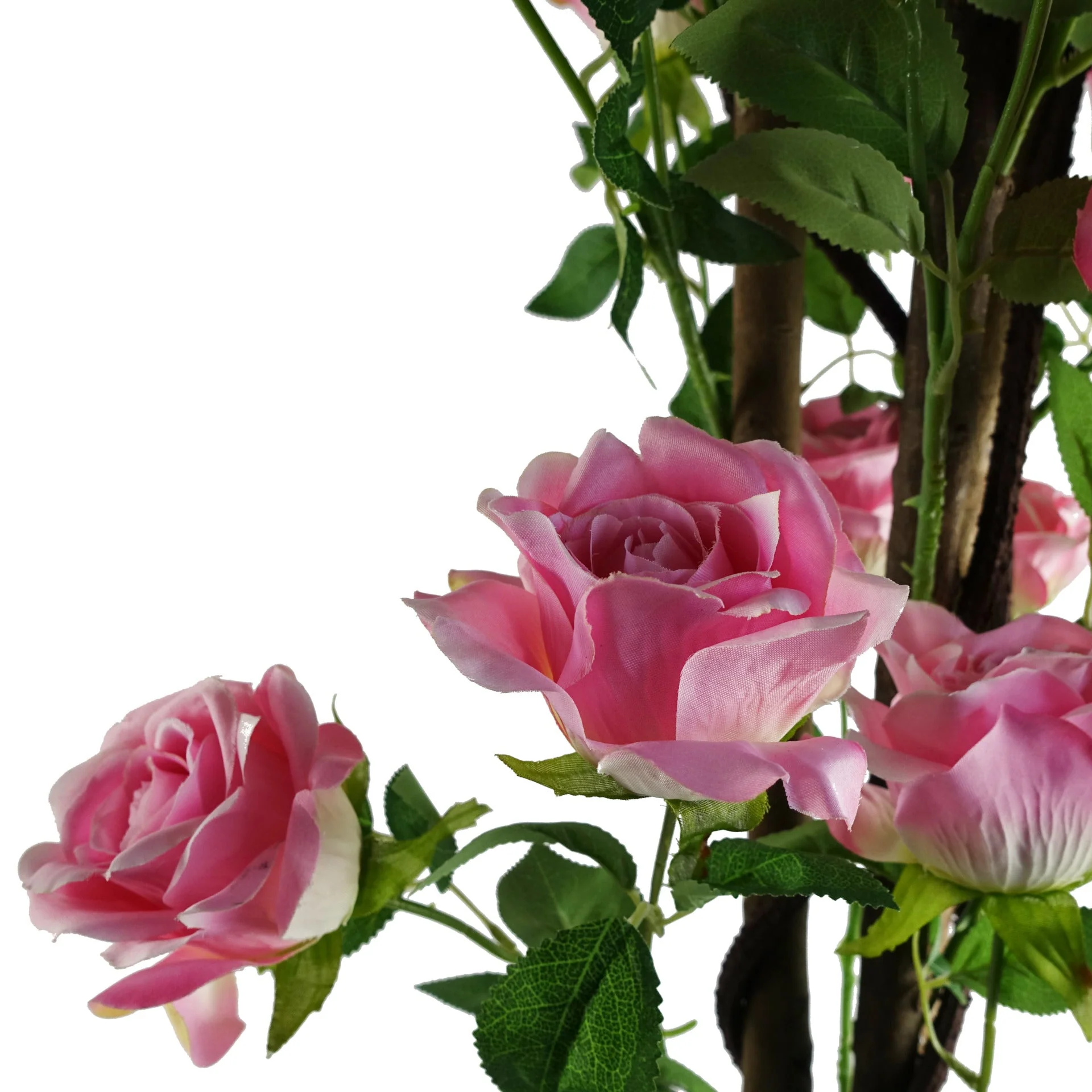 105cm Artificial Pink Rose Tree - Image 2