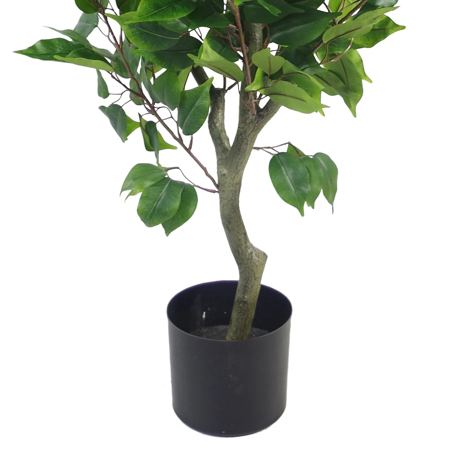 110cm Artificial Evergreen Ficus Tree Copper Curve Planter - Image 3