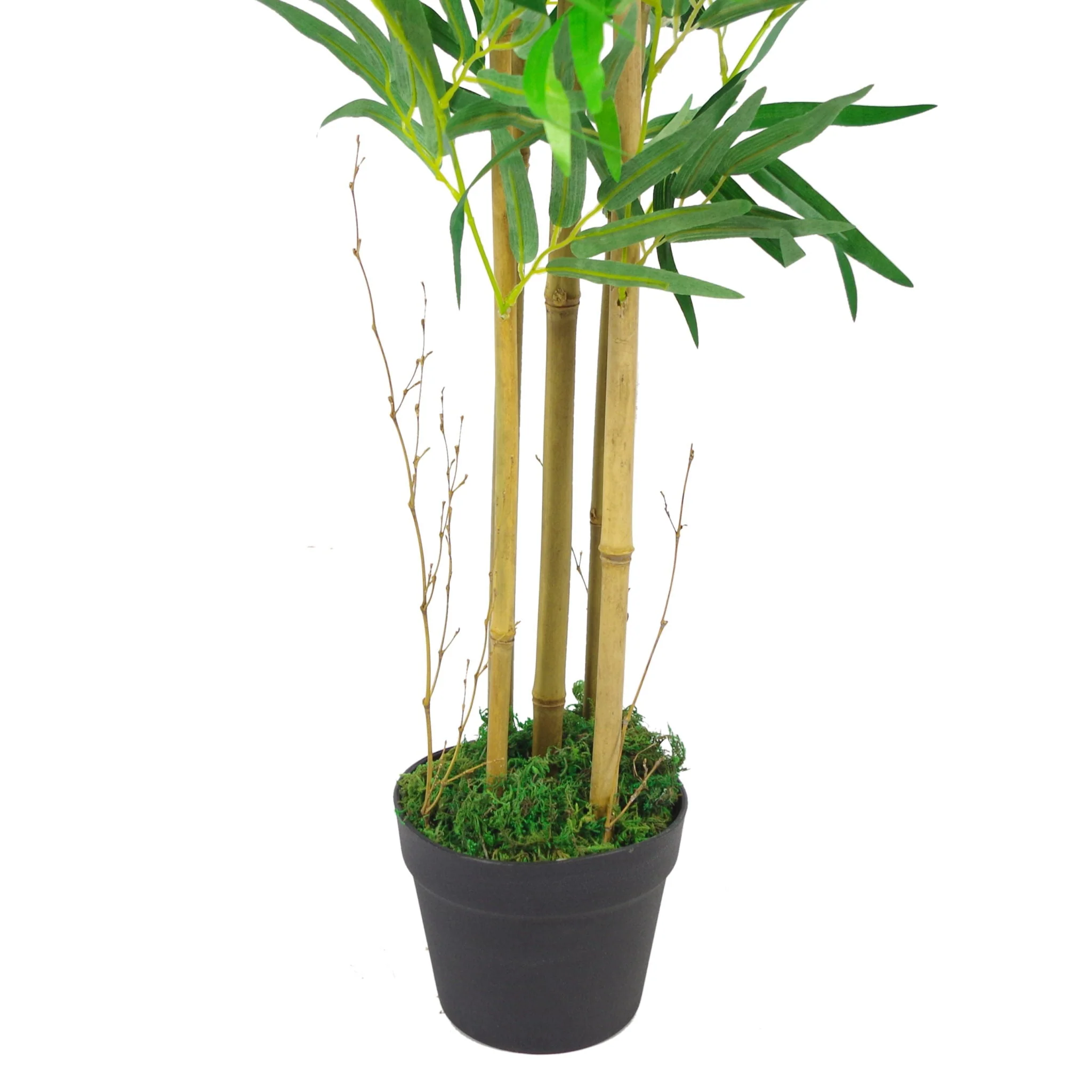120cm (4ft) Natural Look Artificial Bamboo Plants Trees with Copper Metal Planter - Image 3