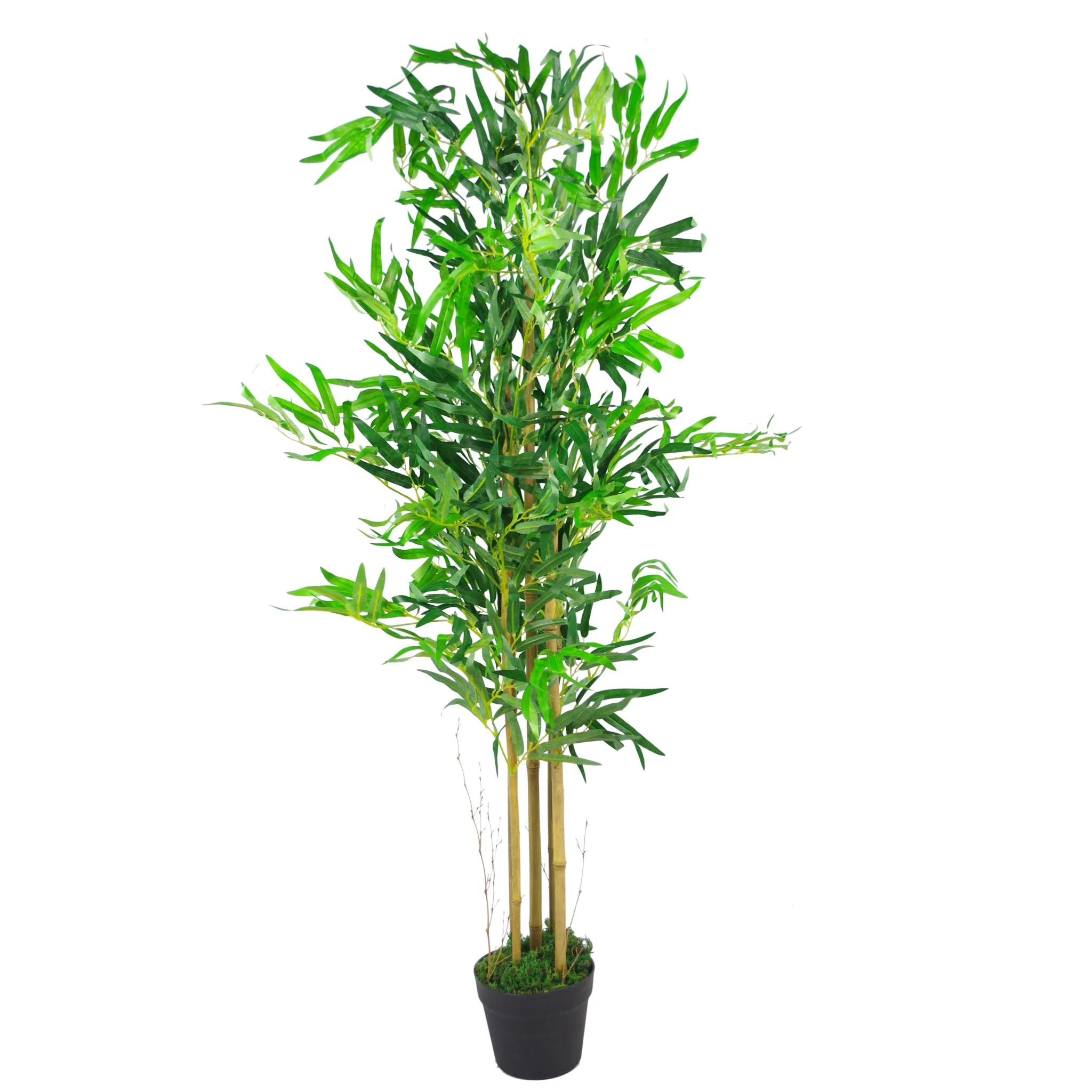 120cm (4ft) Natural Look Artificial Bamboo Plants Trees with Copper Metal Planter - Image 4