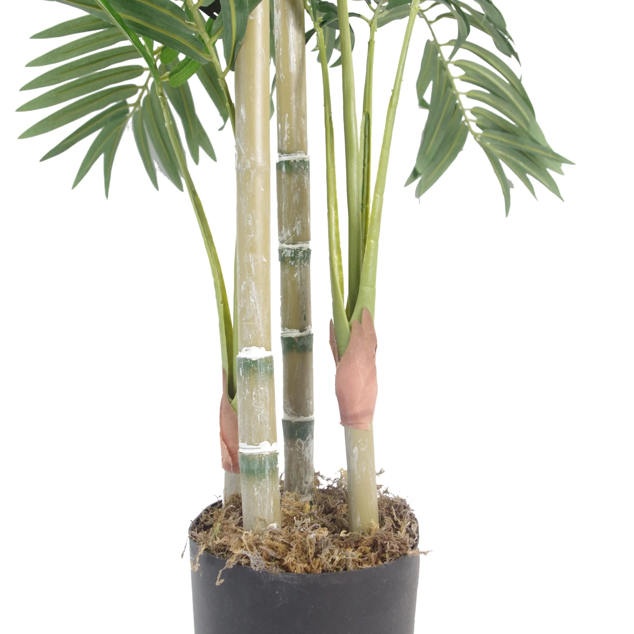 120cm (4ft) Premium Artificial Areca Palm with pot with Silver Metal Planter - Image 4