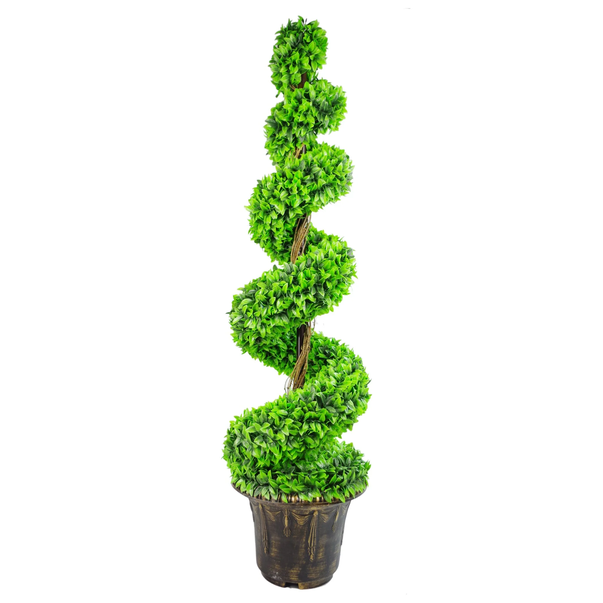 120cm Purple Large Leaf Spiral with Decorative Planter - Image 2