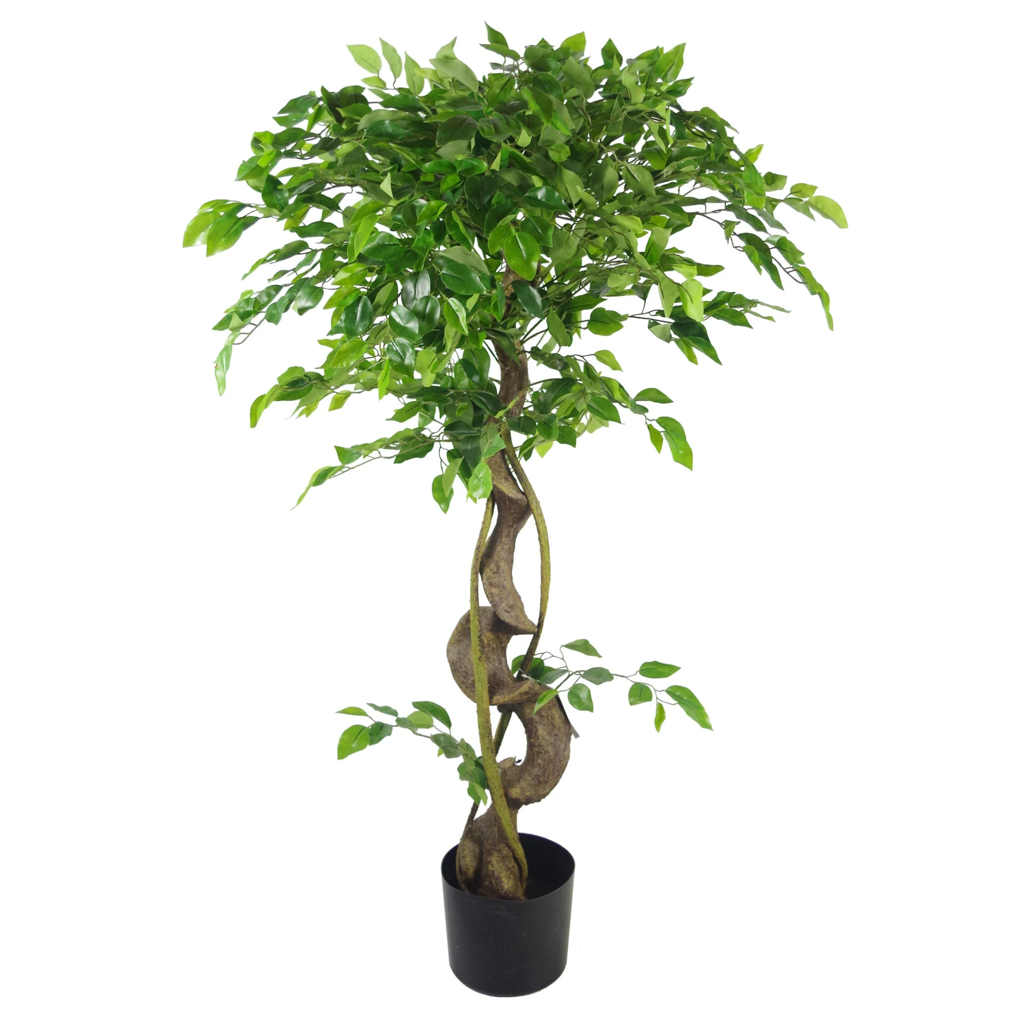 120cm Twisted Trunk Artificial Japanese Fruticosa Style Ficus Tree - Image 3