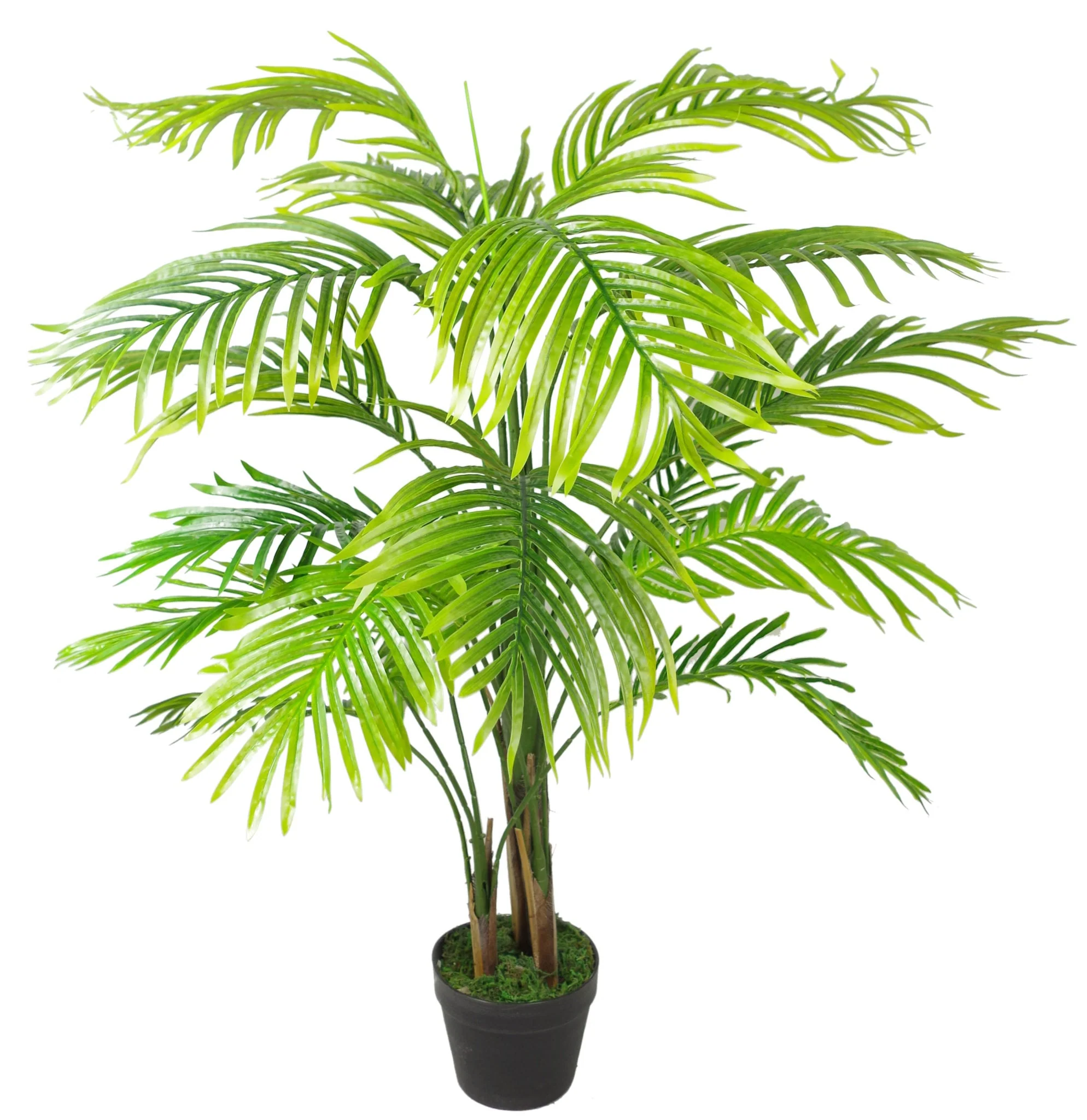 130cm Artificial Areca Palm Tree - Extra Large with Copper Metal Planter - Image 3