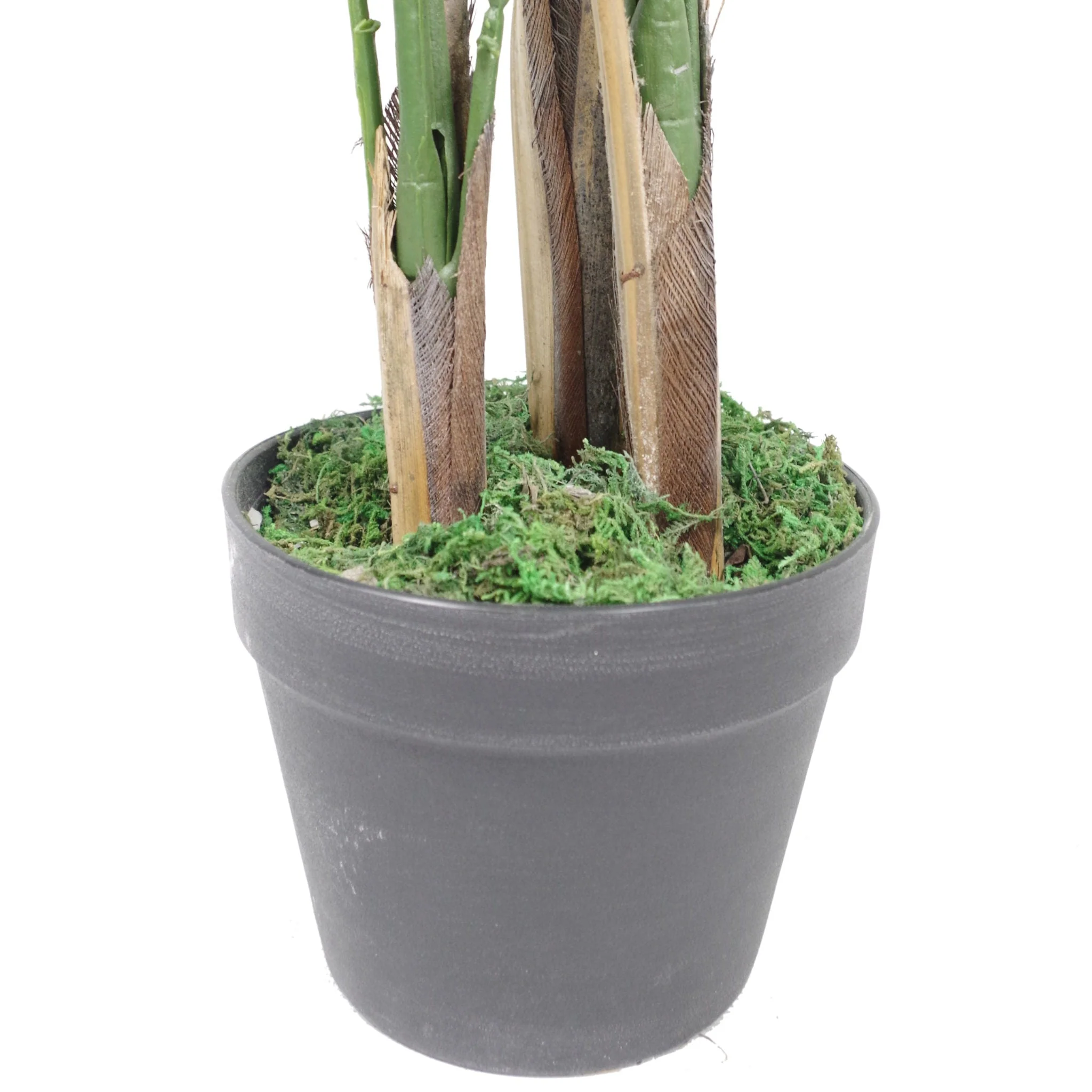 130cm Artificial Areca Palm Tree - Extra Large With Silver Metal Planter - Image 4