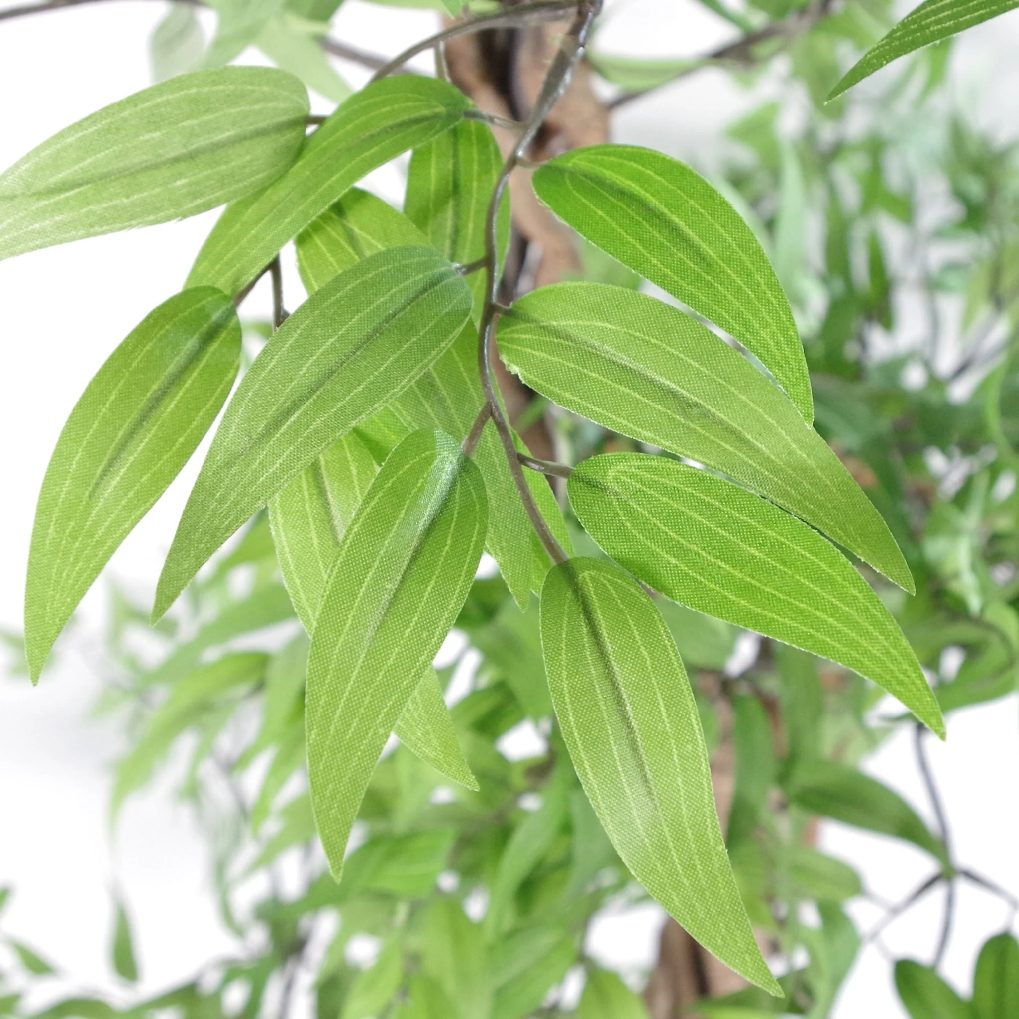 140cm Realistic Artificial Japanese Fruticosa Tree Ficus Tree Gold Metal Brushed Brass Planter - Image 4