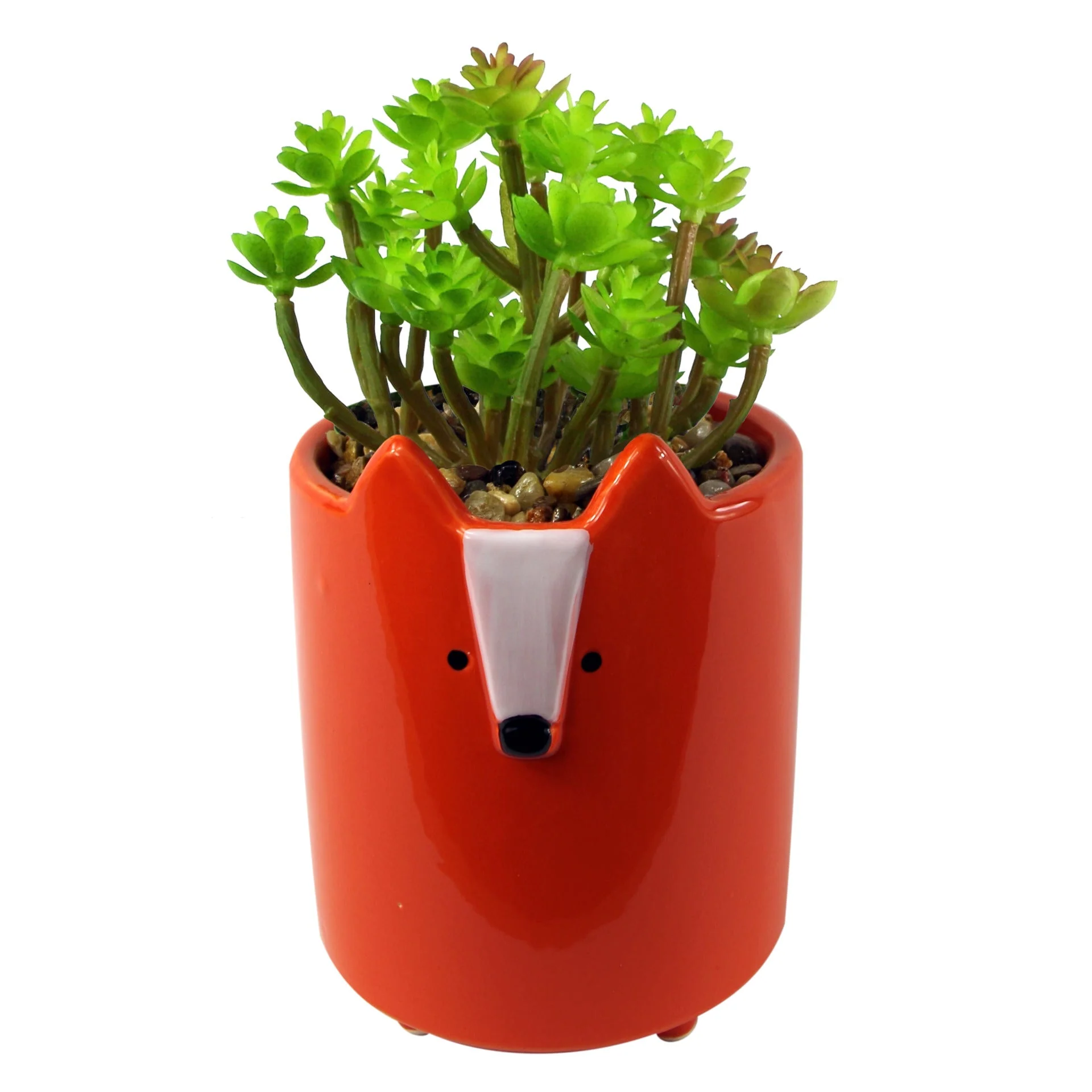 14cm Ceramic Orange Fox Planter - Image 3