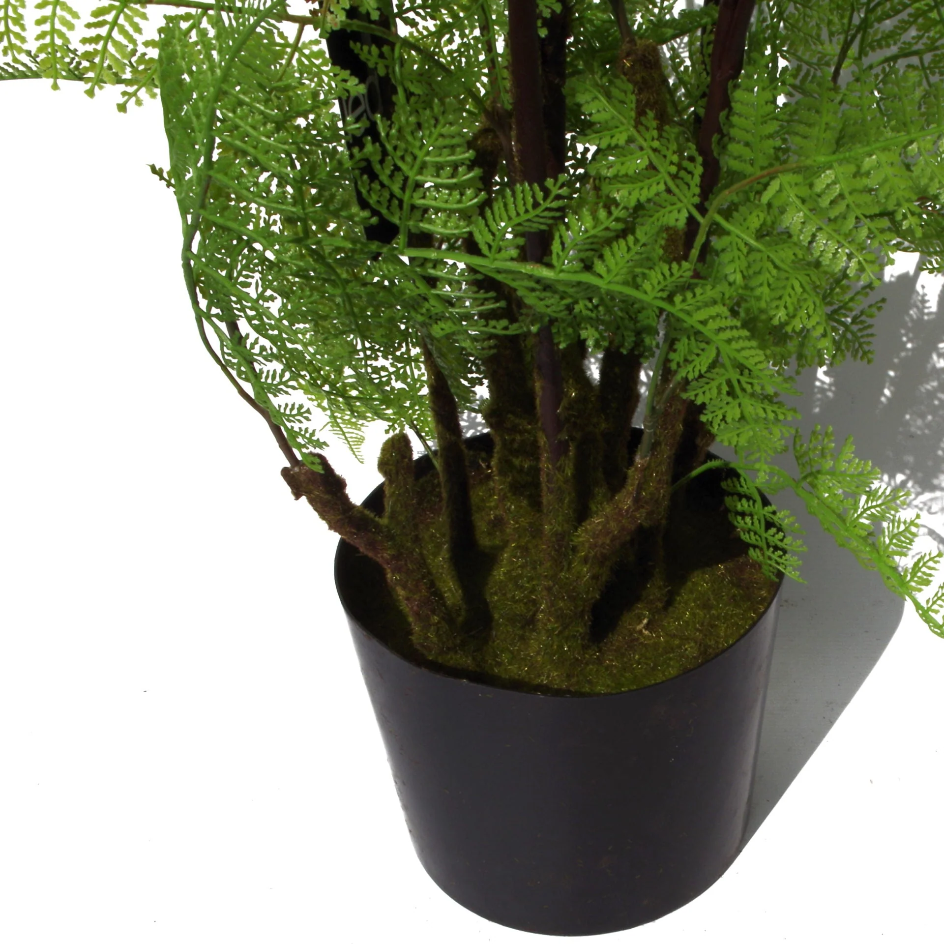 150cm Artificial Natural Moss Base Fern Foliage Plant with Silver Metal Plater - Image 4