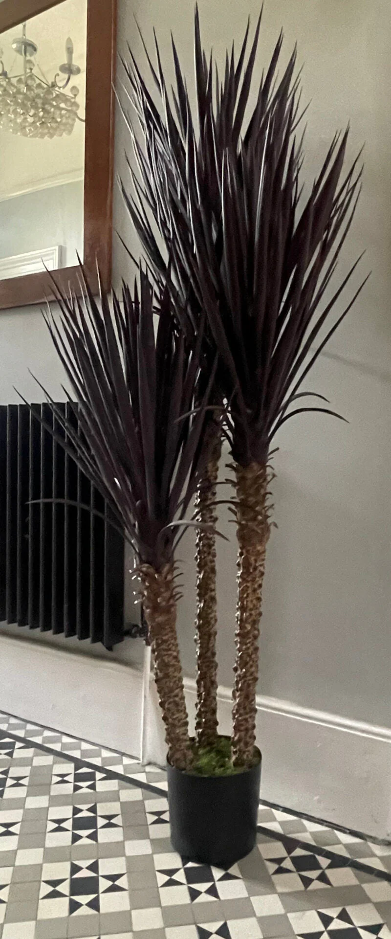 155cm Artificial Yukka Tree Plant Spiky UV Resistant Outdoor Tree Triple Dark Red / Brown - Image 2