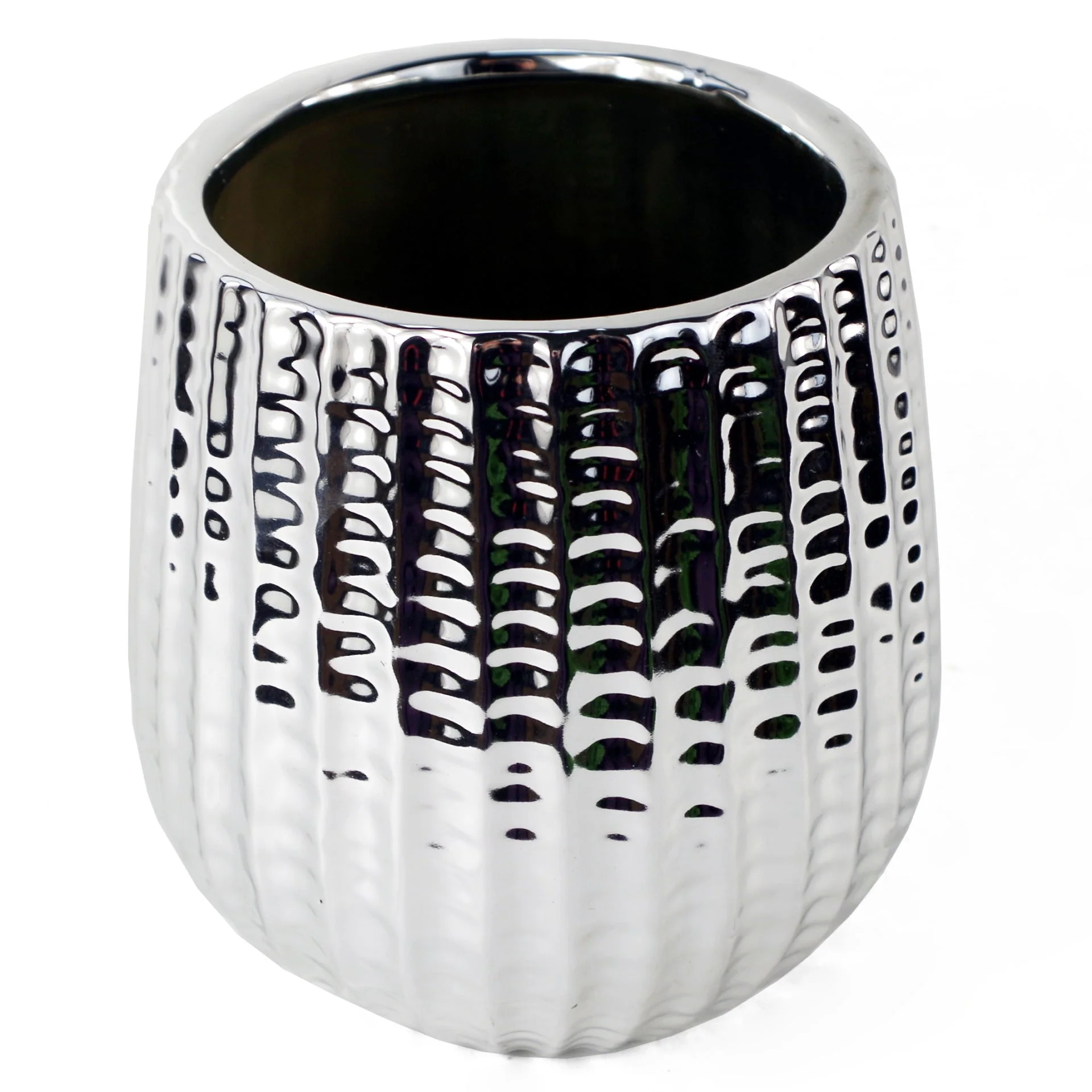 16cm Silver Ceramic Planter - Image 3