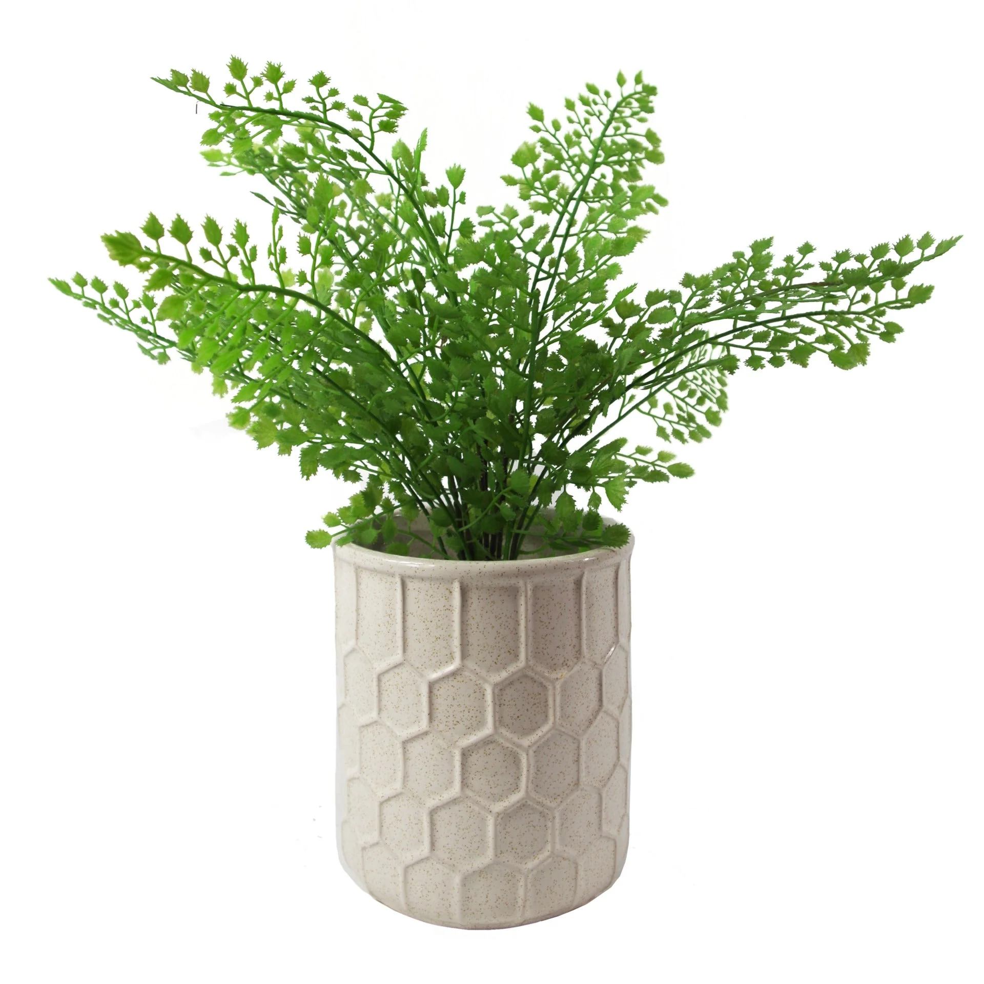 16cm White Honeycomb Ceramic Planter - Image 2