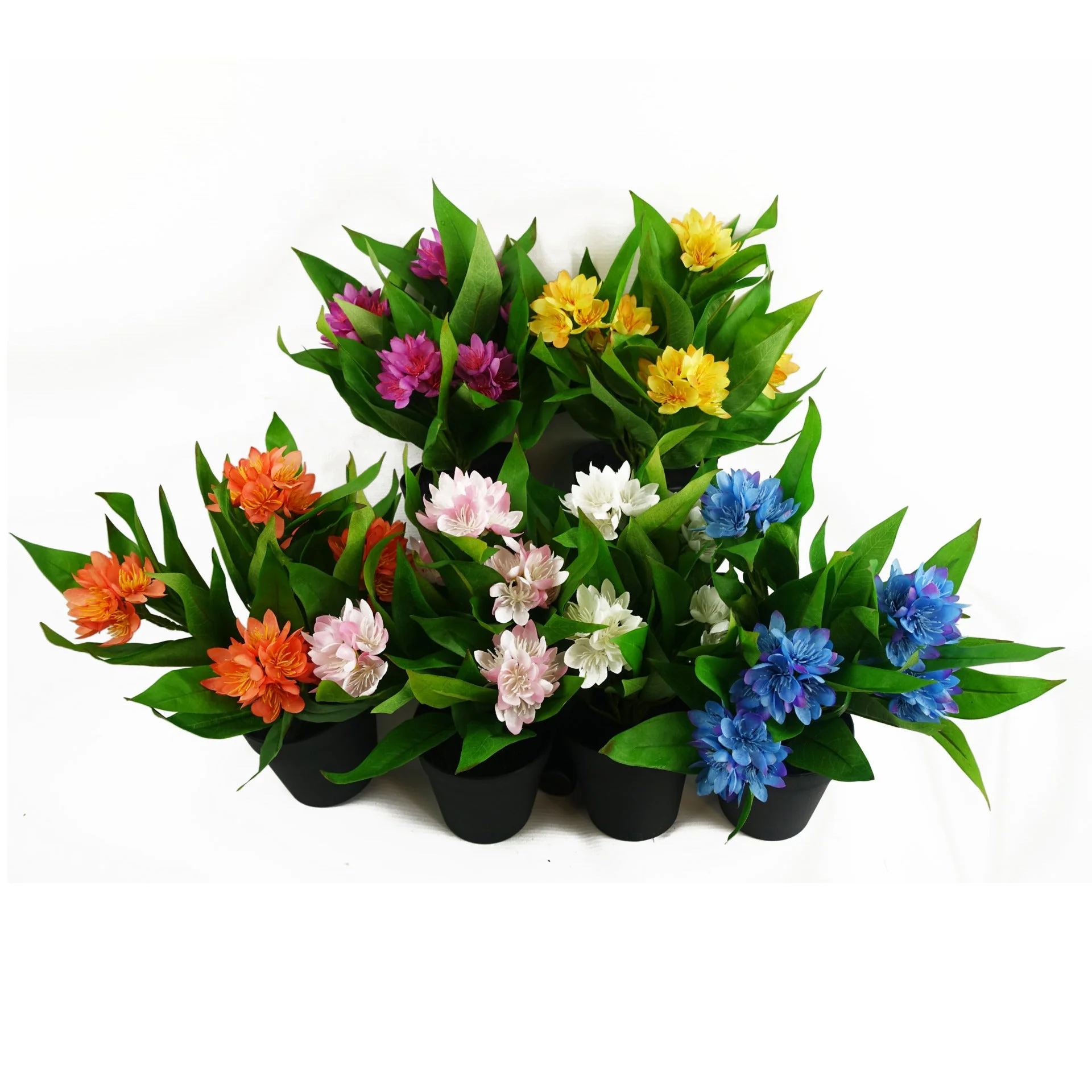 18cm Artificial Freesia Plant Orange Flowering - Image 4