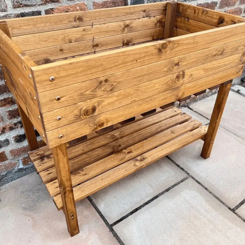 1m Large Veg Trough Redwood Planter - Image 3