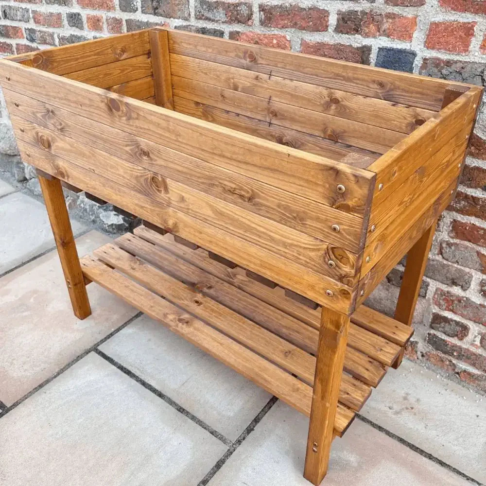 1m Large Veg Trough Redwood Planter - Image 4