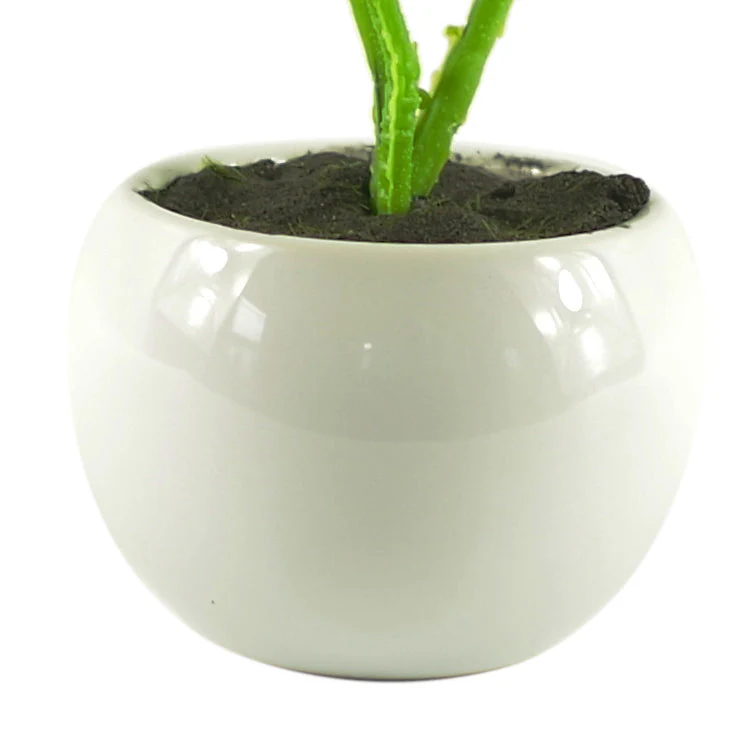 20cm Mini Desktop Artificial Bonsai Ficus in Ceramic Planter - Image 3