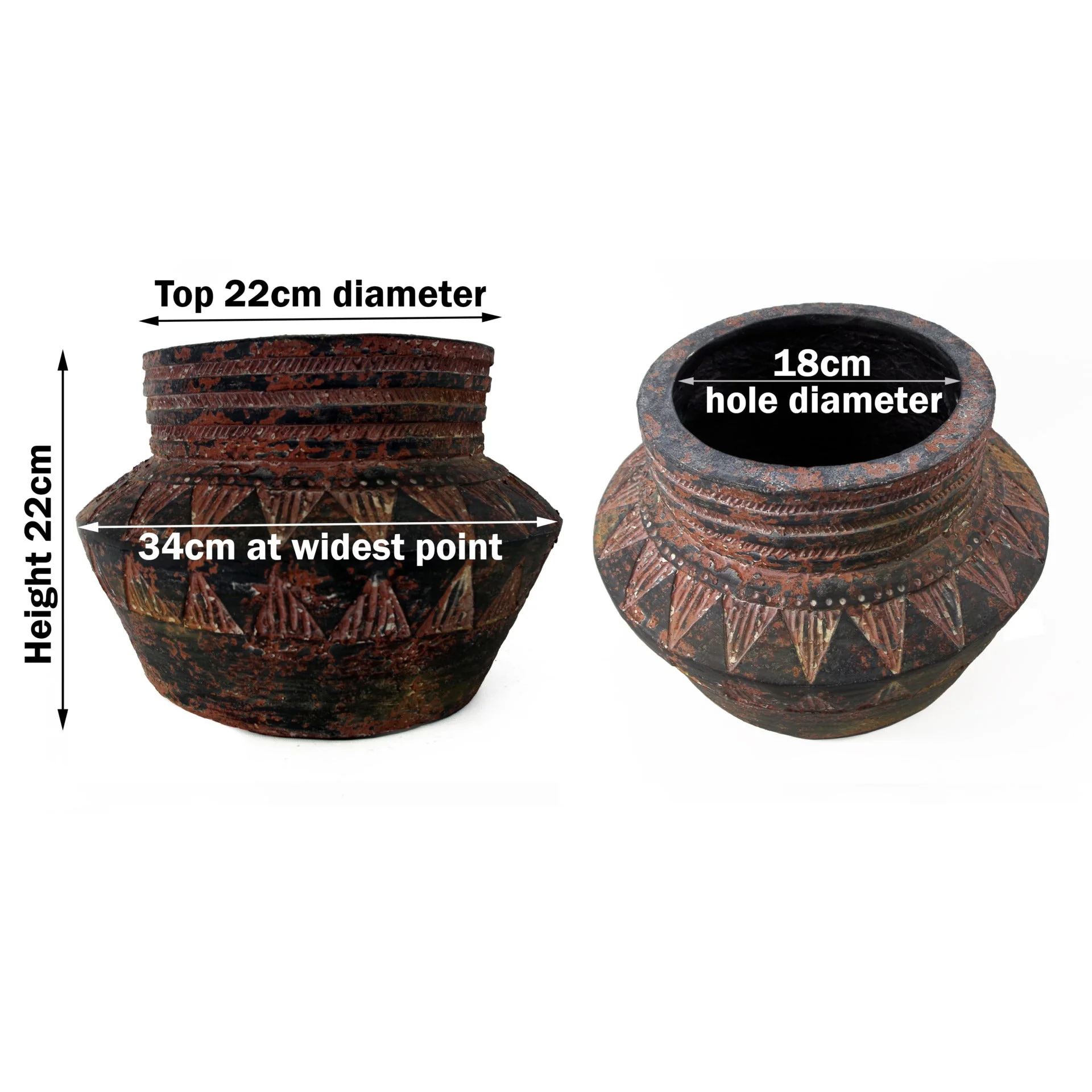 22cm x 34cm Aztec Inca Large Planter - Image 3