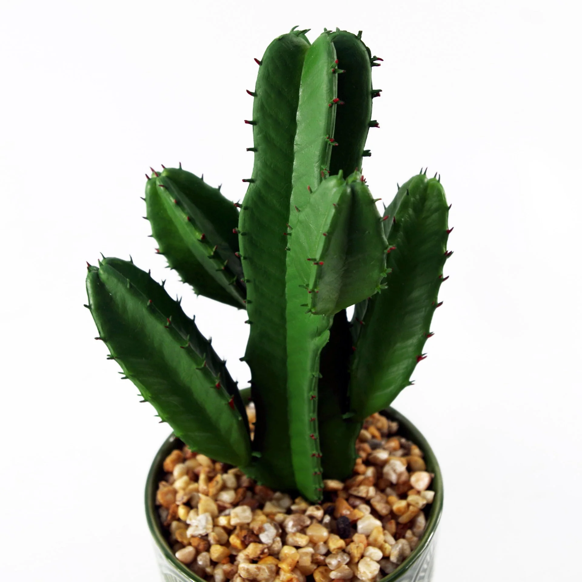 23cm Artificial Cactus with Green Ceramic Planter - Image 4