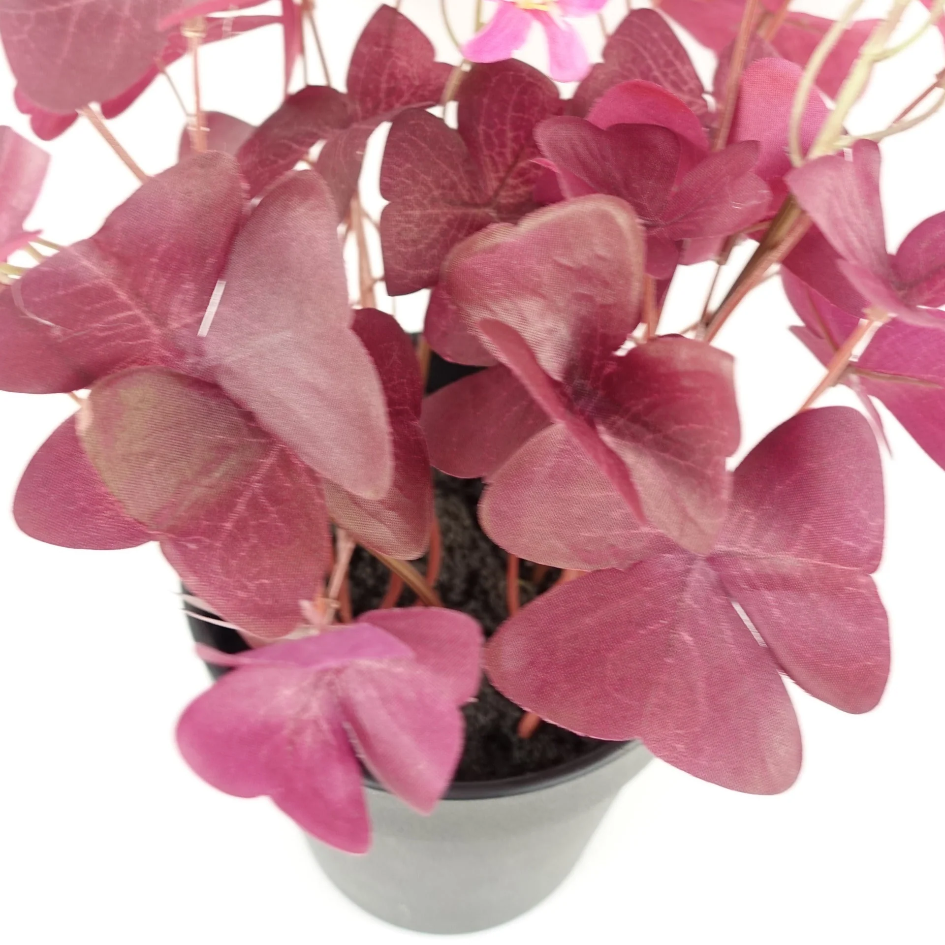 30cm Artificial Plant Purple Shamrock Pink Flowers Potted - Image 2