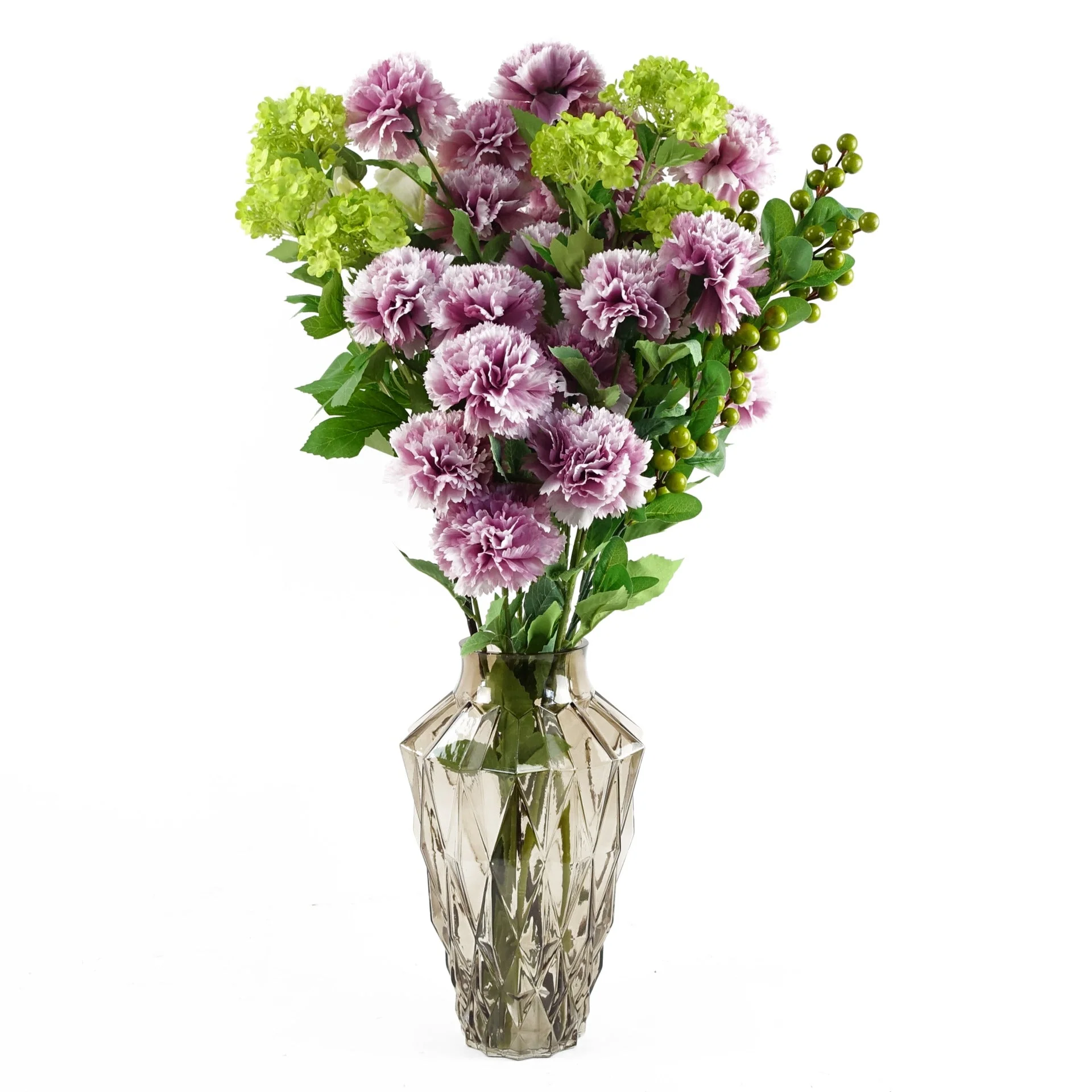 30cm Brown Geometric Glass Vase - Image 2