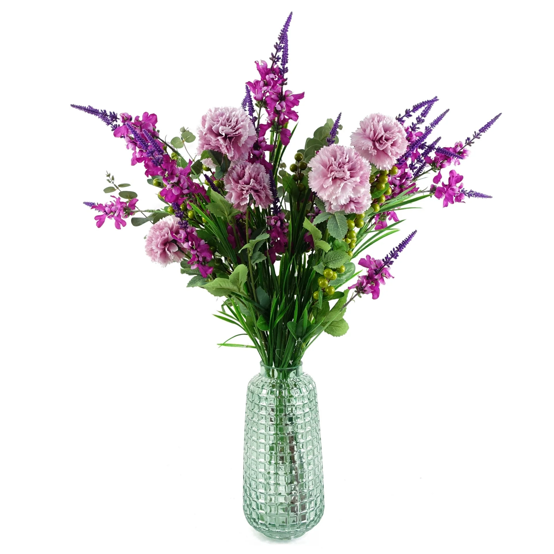 30cm Green Cube Glass Vase - Image 2