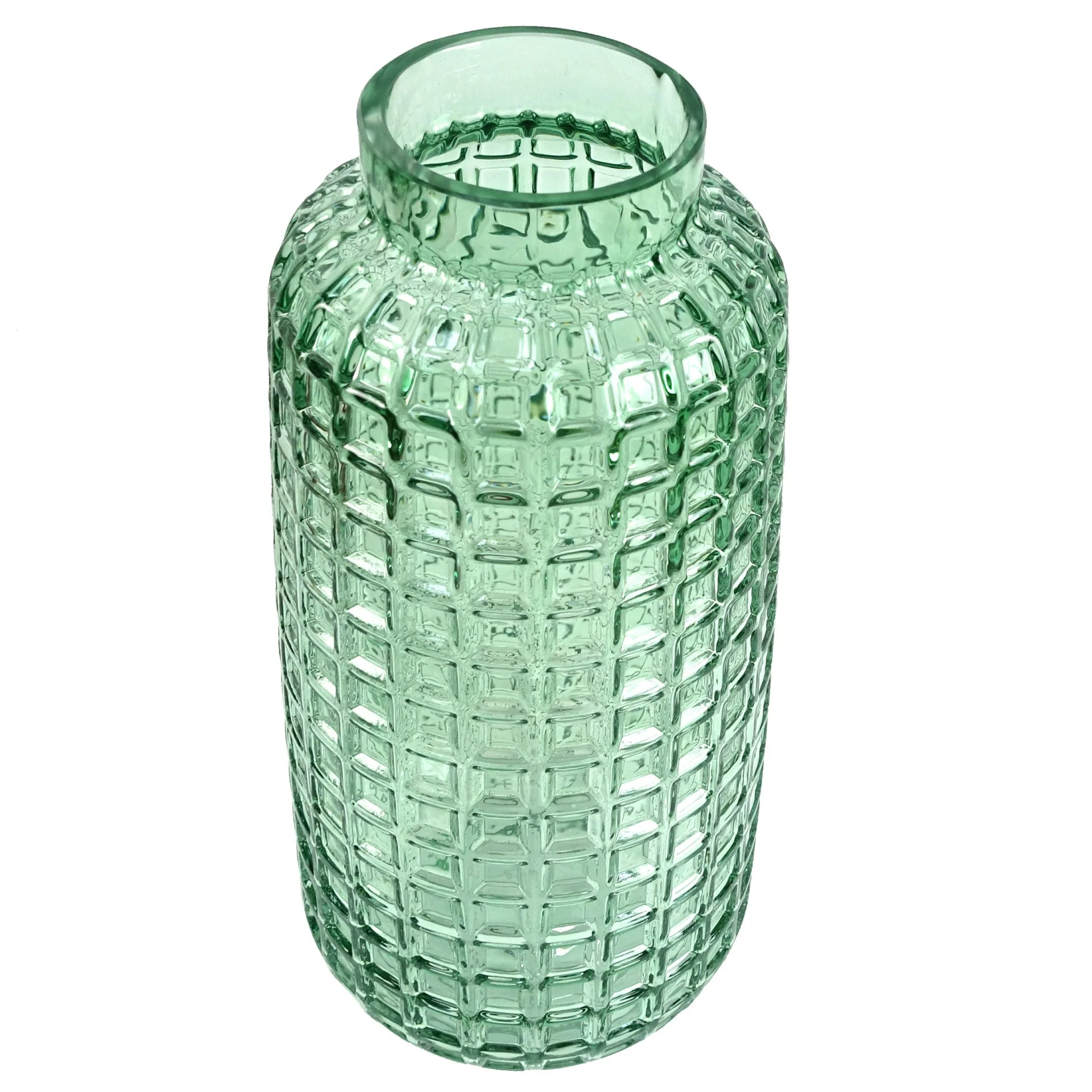 30cm Green Cube Glass Vase - Image 3