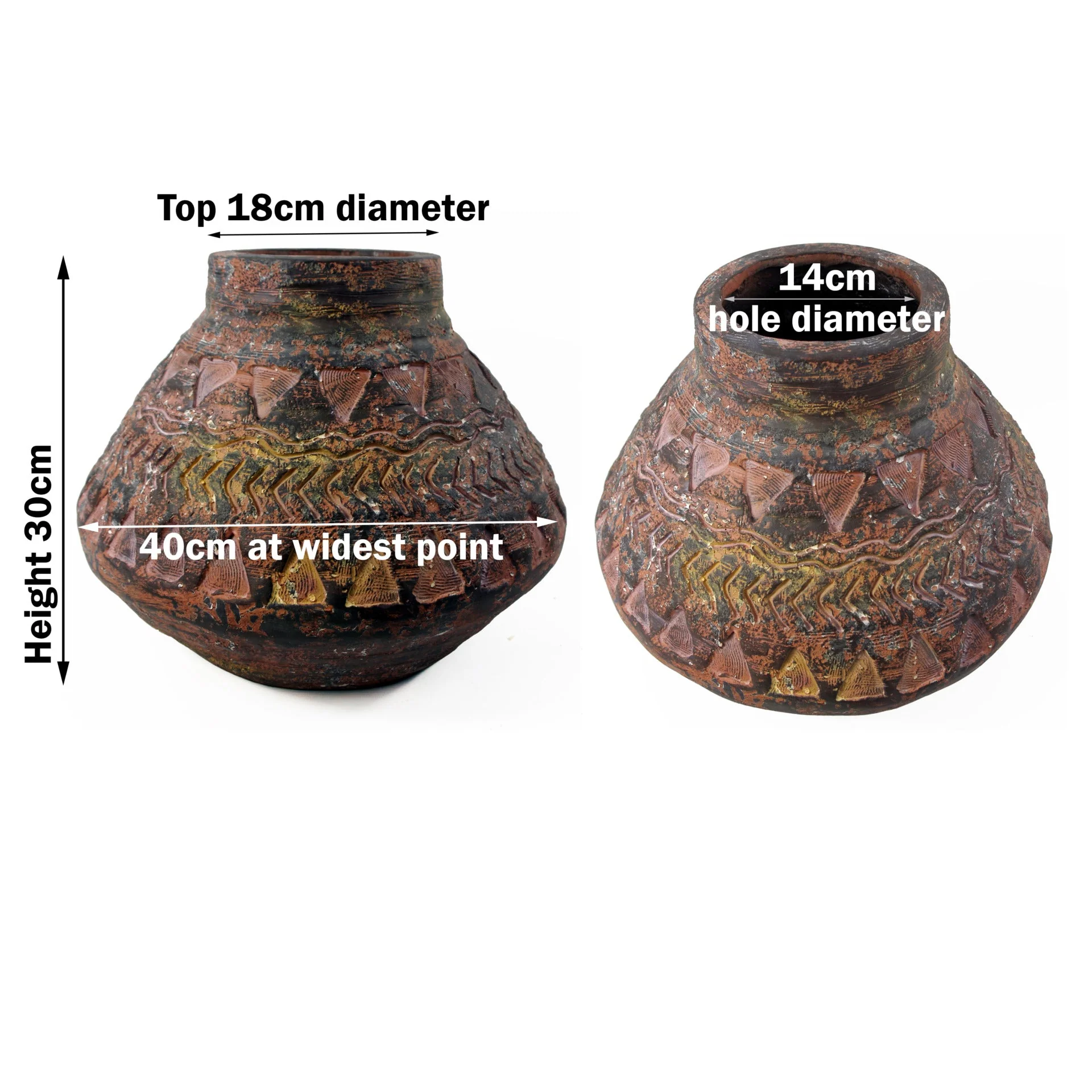 30cm x 40cm Aztec Rustic Large Planter - Image 3