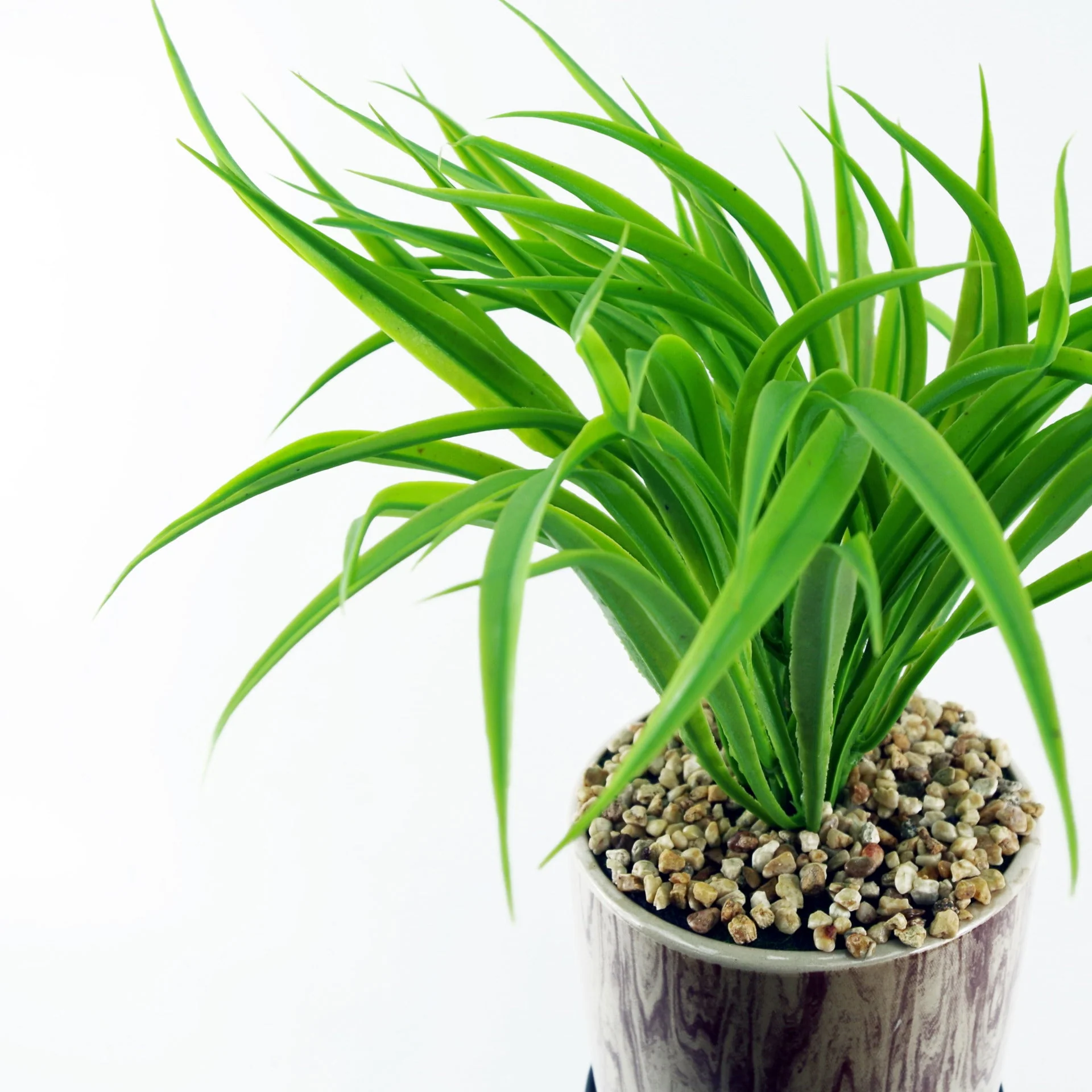 35cm Artificial Grass with Ceramic Planter & Metal Stand - Image 4