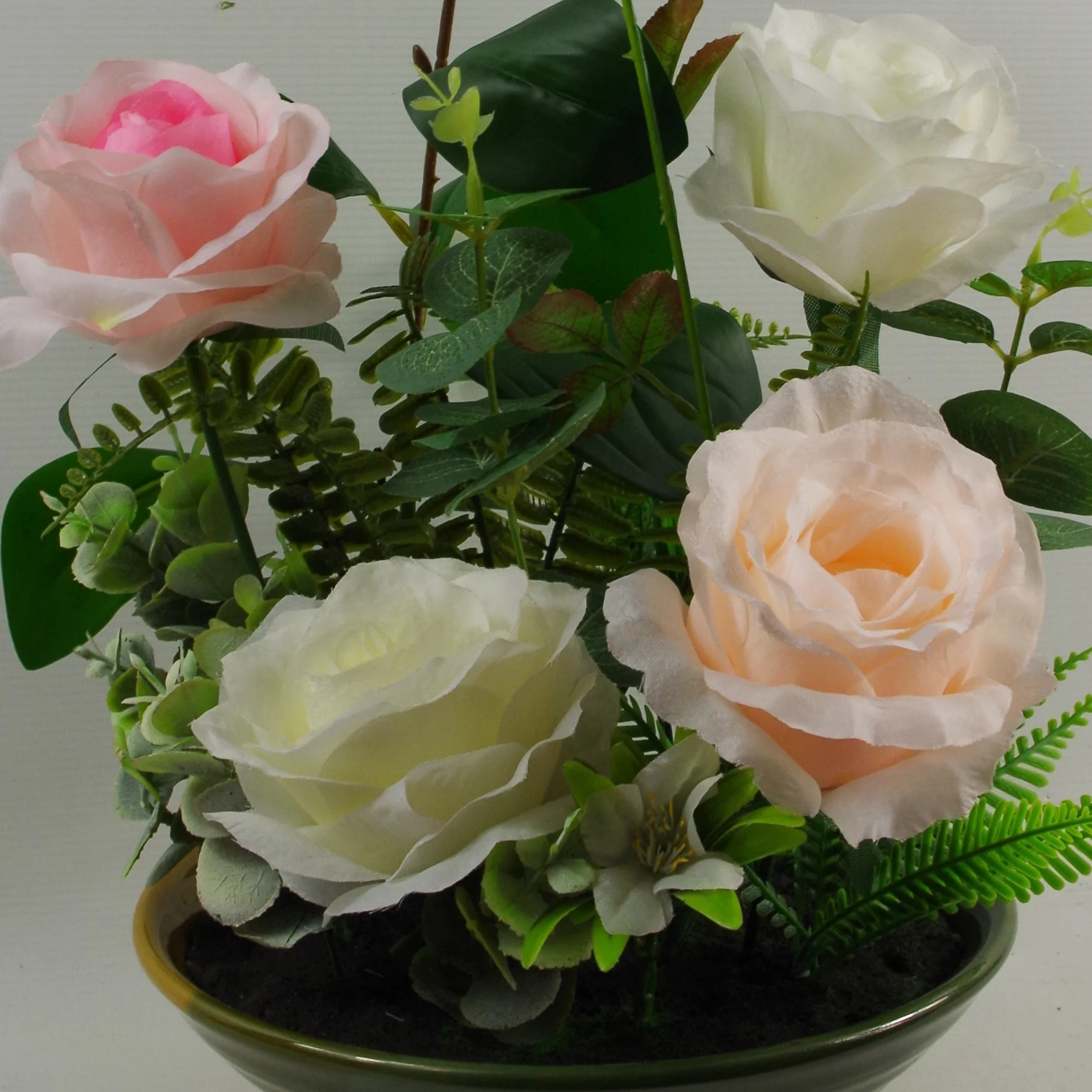 35cm Mixed Artificial Rose Display - Image 2