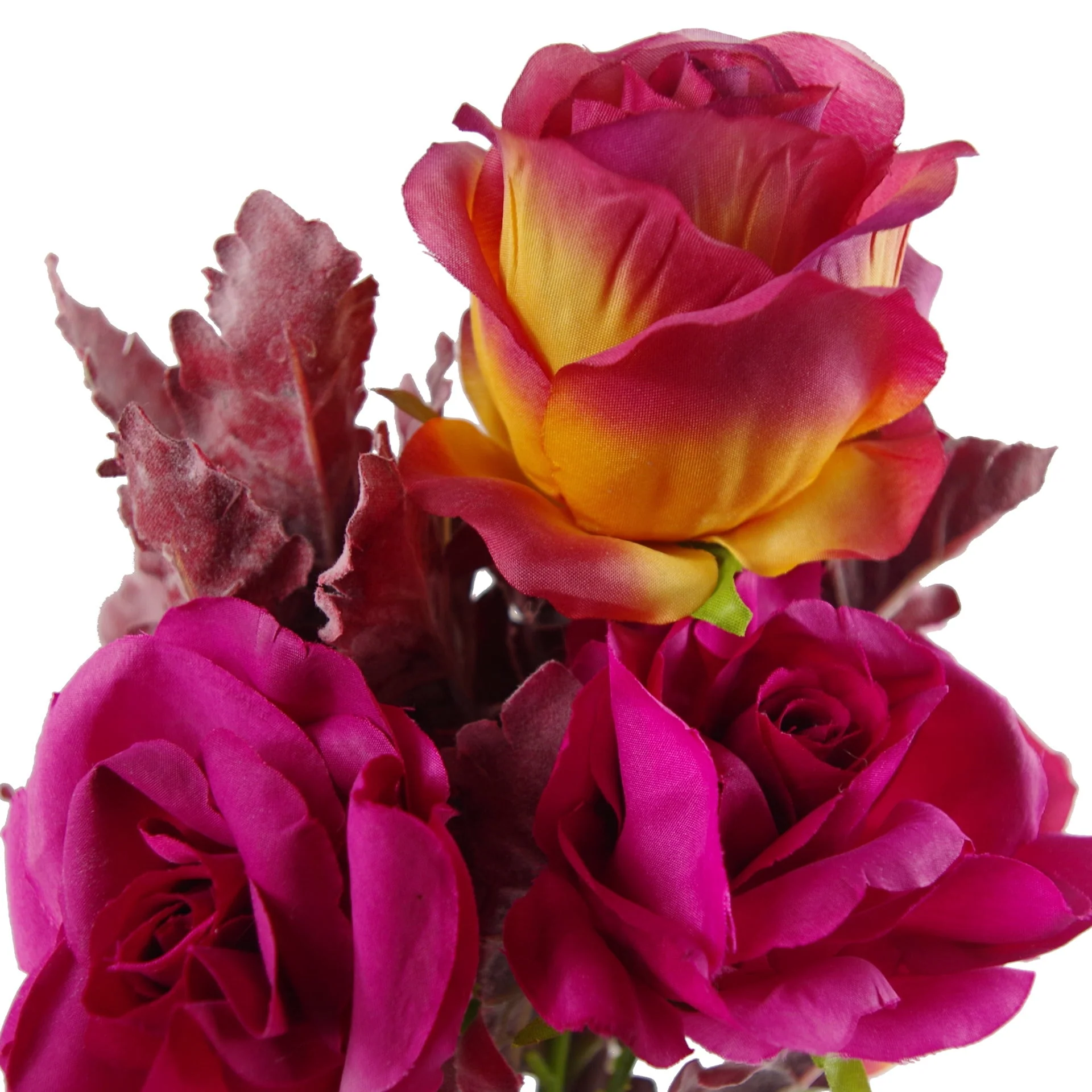 38cm Artificial Rose Arrangement in Vase - Image 2