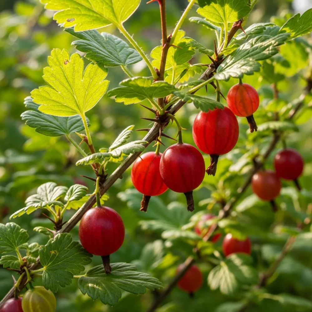5ft Standard Hinnonmaki Red Gooseberry Bush | 5L Pot - Image 3