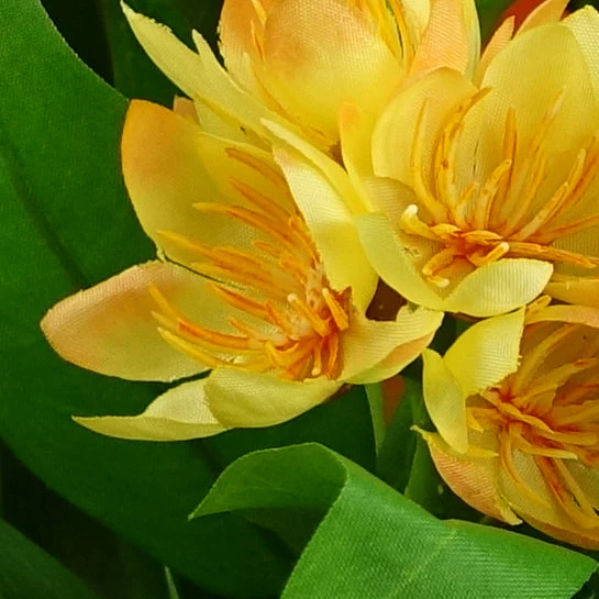 3x 18cm Artificial Freesia Plants Pink, Orange, Yellow Flowering - Image 4