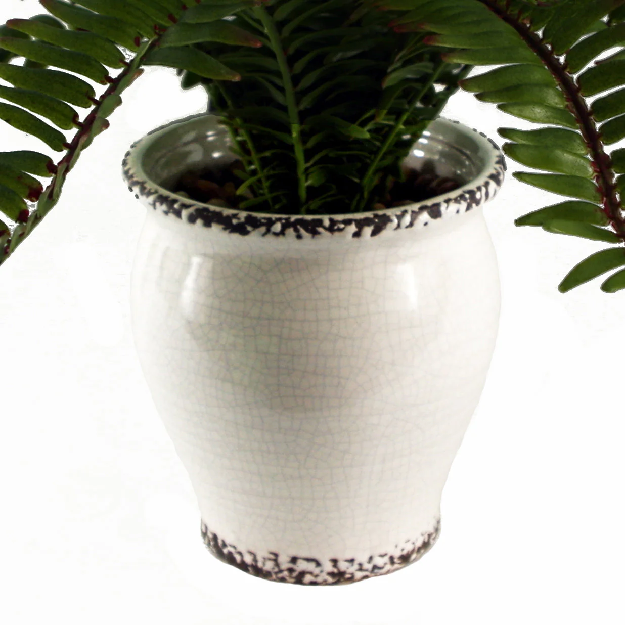 40cm Artificial Fern Bush in Decorative Planter - Image 2