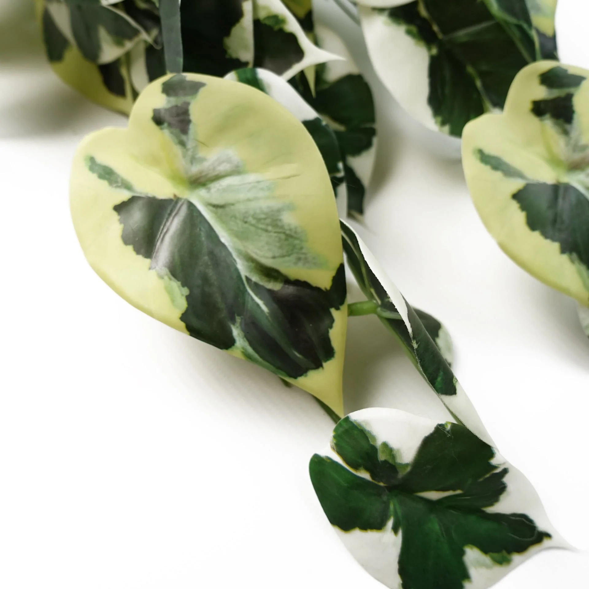 40cm Artificial Trailing Variegated Marble Pothos Plant - Image 3