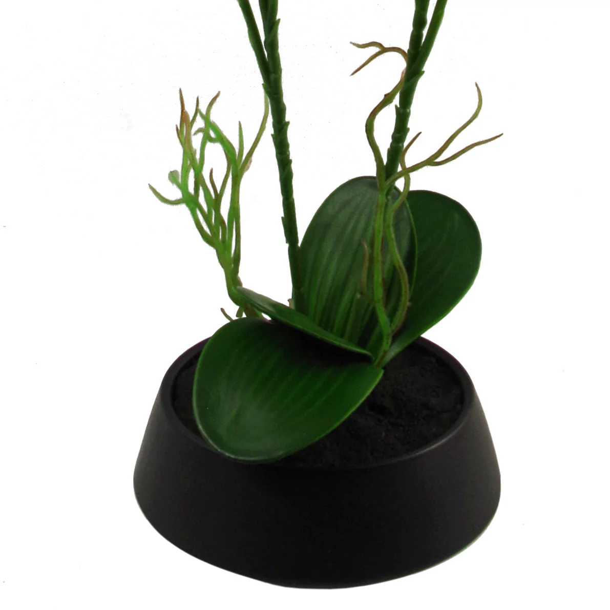 43cm Large Pink Yellow Artificial Orchid in Ceramic Planter - Image 3