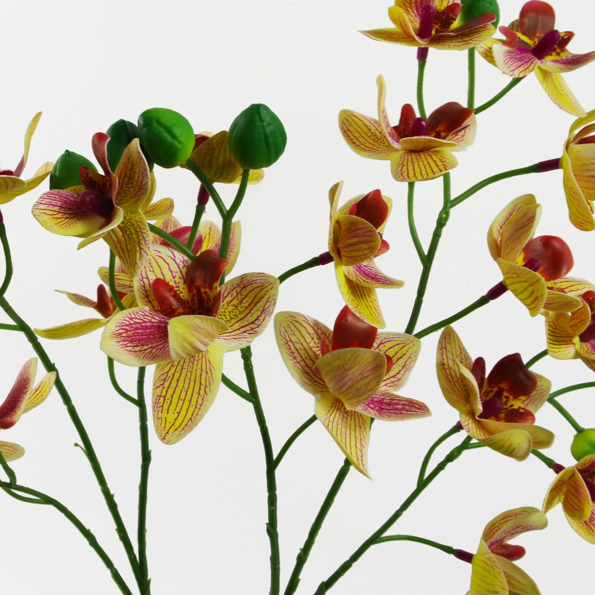 43cm Pink Yellow Artificial Orchid in Ceramic Planter - Image 2