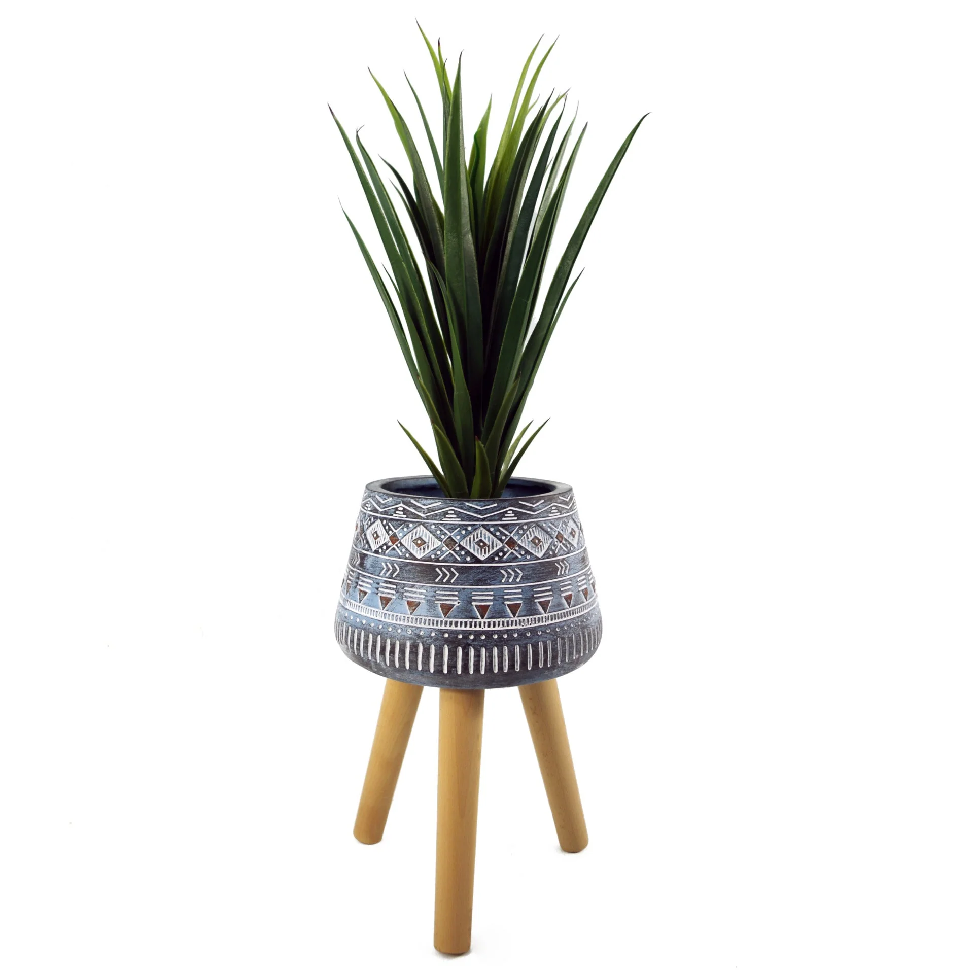 44cm x 26cm Aztec Blue Composite Large Planter - Image 2