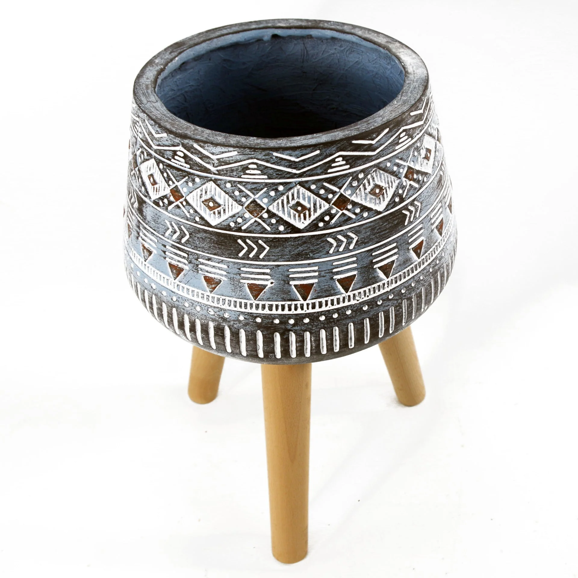 44cm x 26cm Aztec Blue Composite Large Planter - Image 4