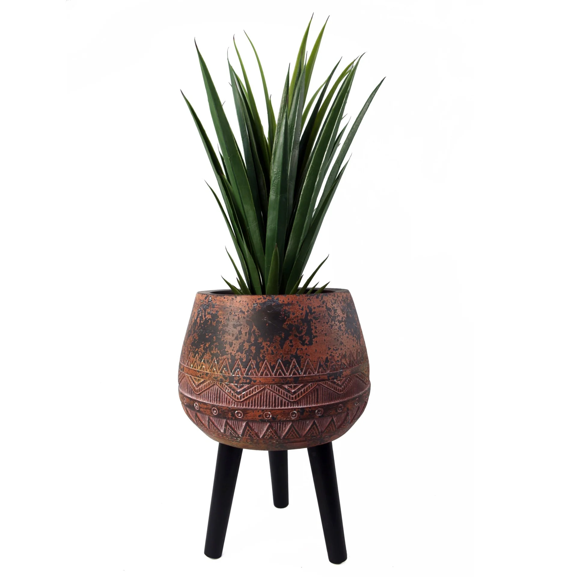 44cm x 30cm Large Zaturn Planter Brown / Black with Legs Large - Image 2