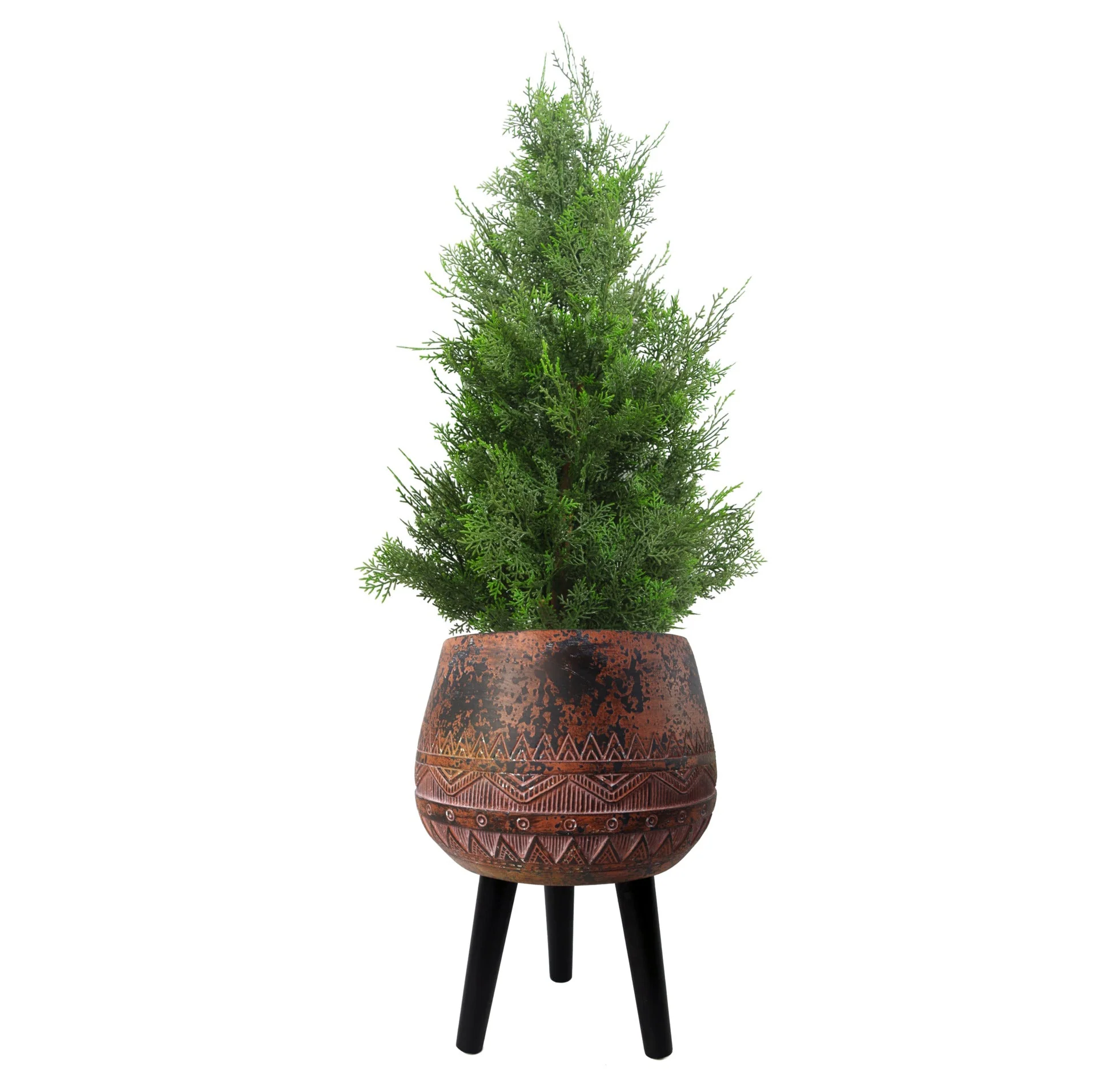 44cm x 30cm Large Zaturn Planter Brown / Black with Legs Large - Image 4