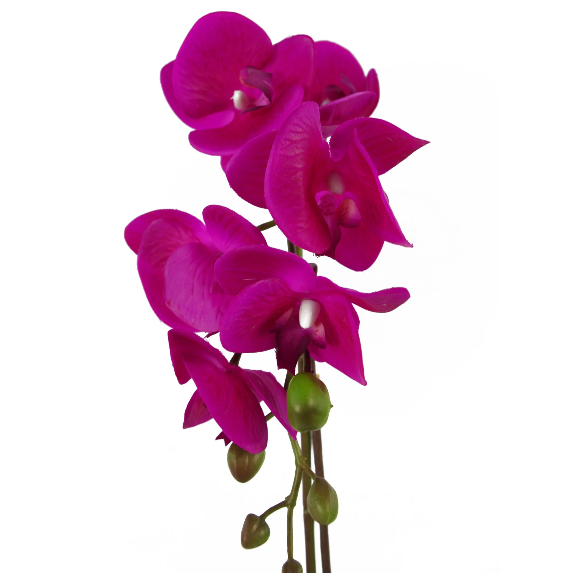46cm Artificial Orchid Dark Pink / Gold - Image 2