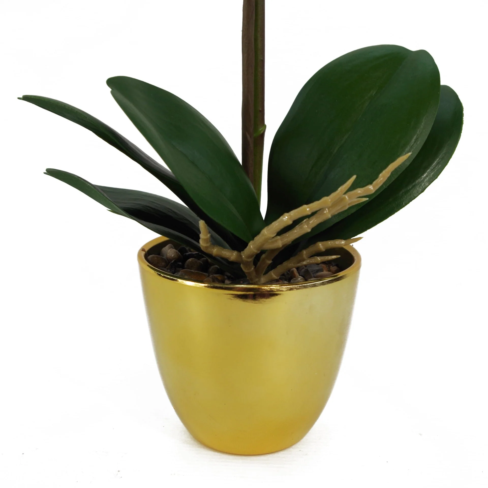 46cm Artificial Orchid Dark White / Gold - Image 3